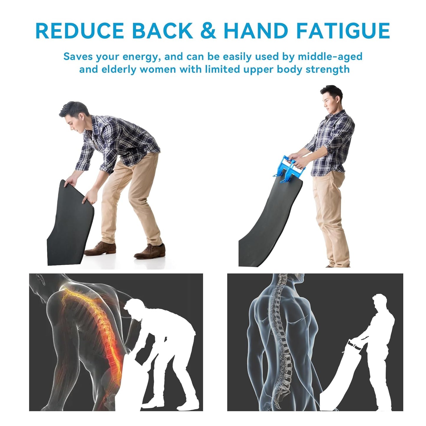 Pair of Mat Movers Tool - Mat Grippers - Heavy Duty Stall Mat Handlers for Horse Mat, Gym Mat, Trailer Mat & Rubber Mats -Ergonomic Mat Puller Perfect for Barn & Home, Durable and Save Time