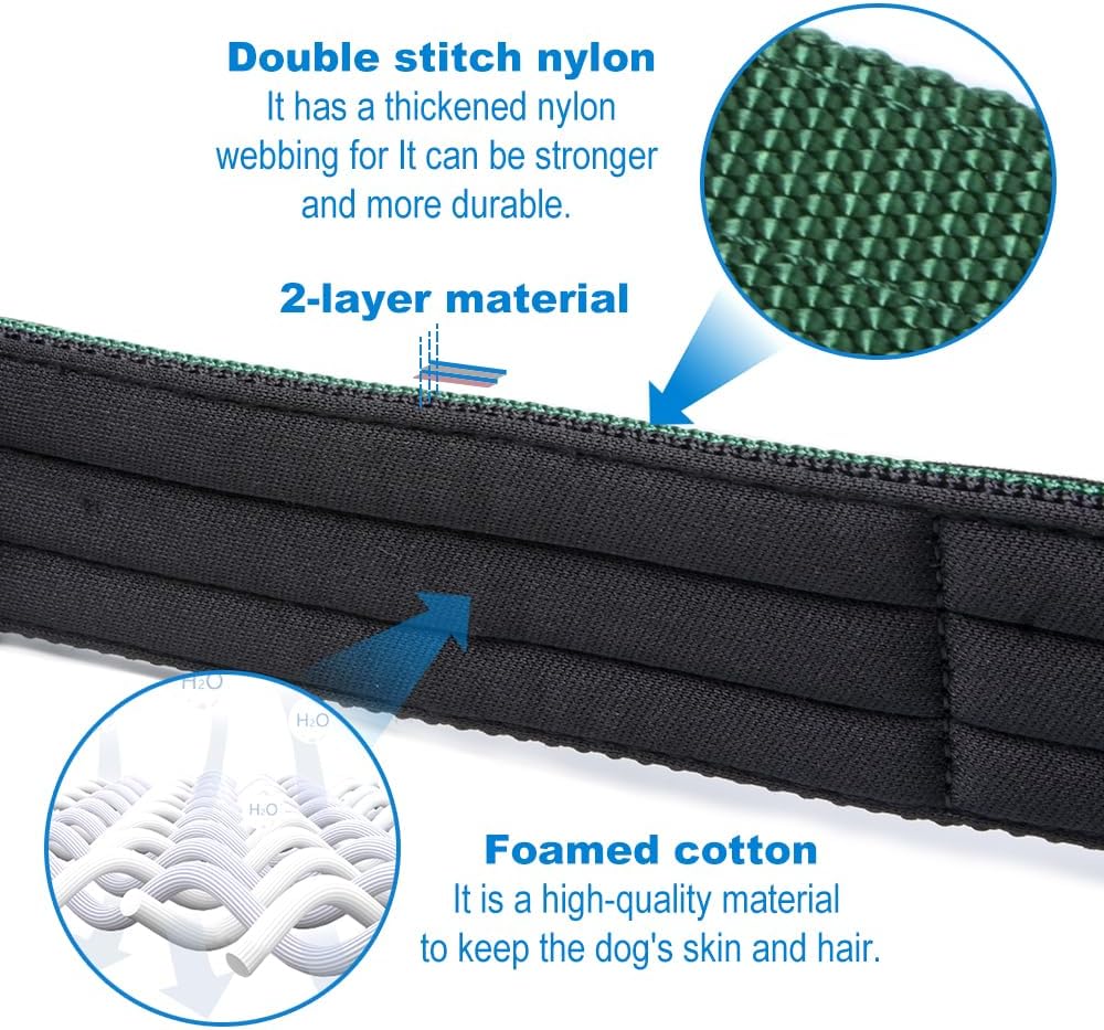 TSPRO Tactical Dog Collar 1.5 Inch Wide Thick Dog Collars with Heavy Duty Metal Buckle, Durable, Strong, Adjustable for Medium to Large Dogs (Khaki M)