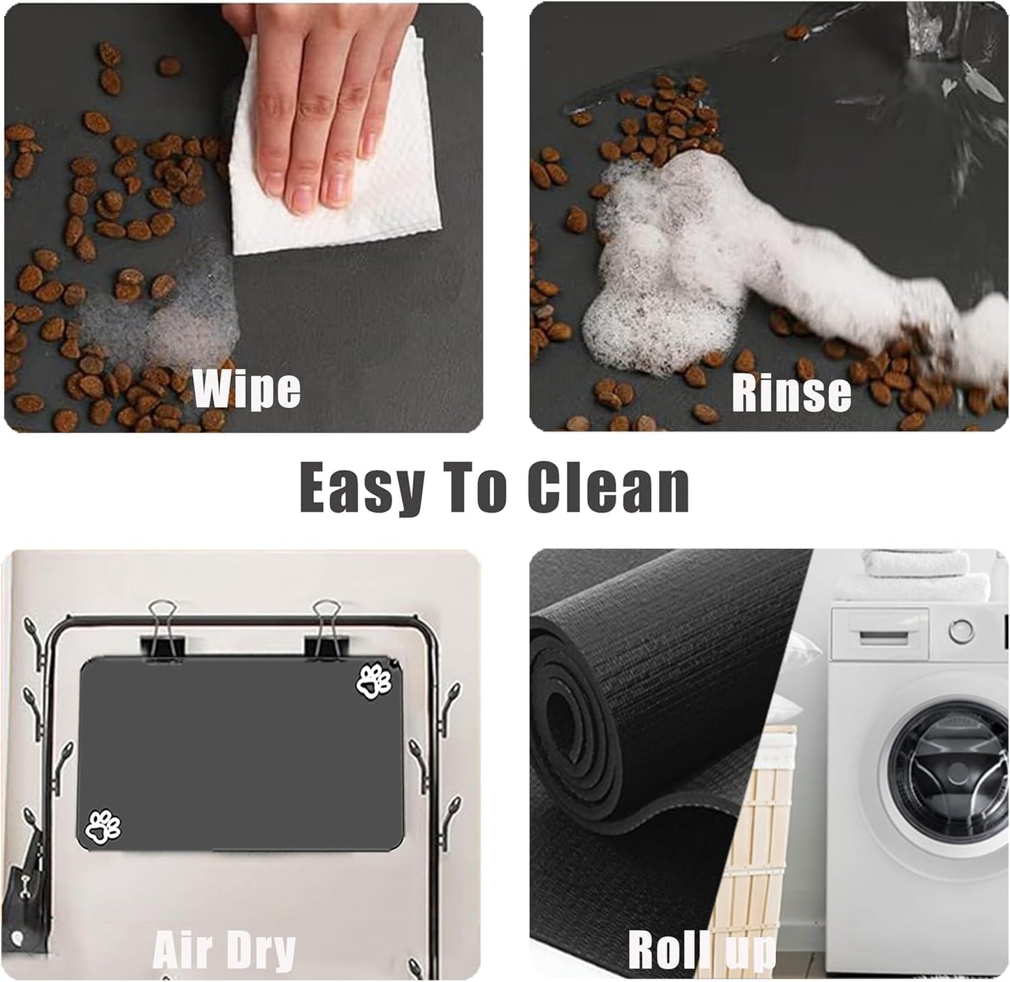 Large Boho Dog Food Mats for Floors, Absorbent Dog Bowl Mat for Food and Water Dispenser Mat, Quick Dry Cat Food Mat Pet Supplies (Dark Vintage, 36 * 16)