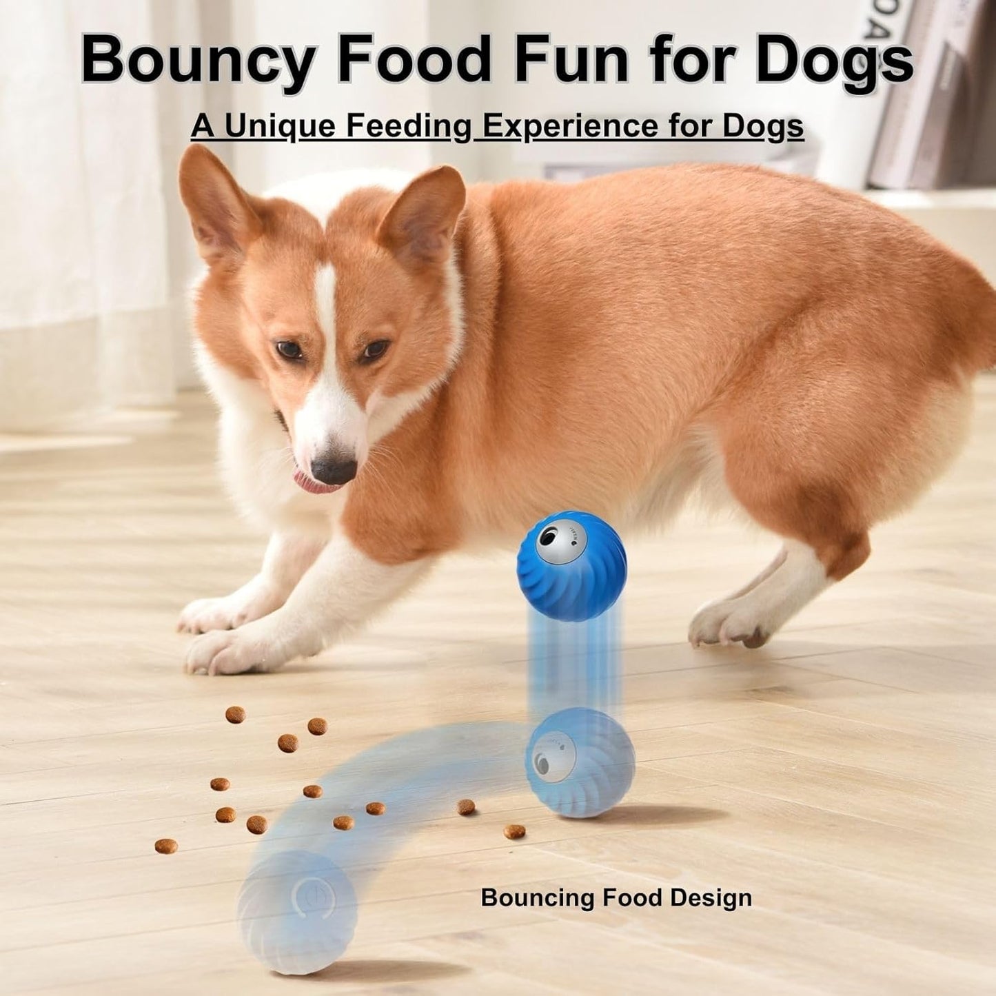 Zoomie Buddy 2.0, Zoomie Buddy for Dogs, 2 in 1 Smart Touch Interactive Dog Balls ＆ Pet Feeder, 2.83" Diameter, Suitable for Small/Medium Dogs, with Fruit Plush Cover (Blue+Orange, Tomato)