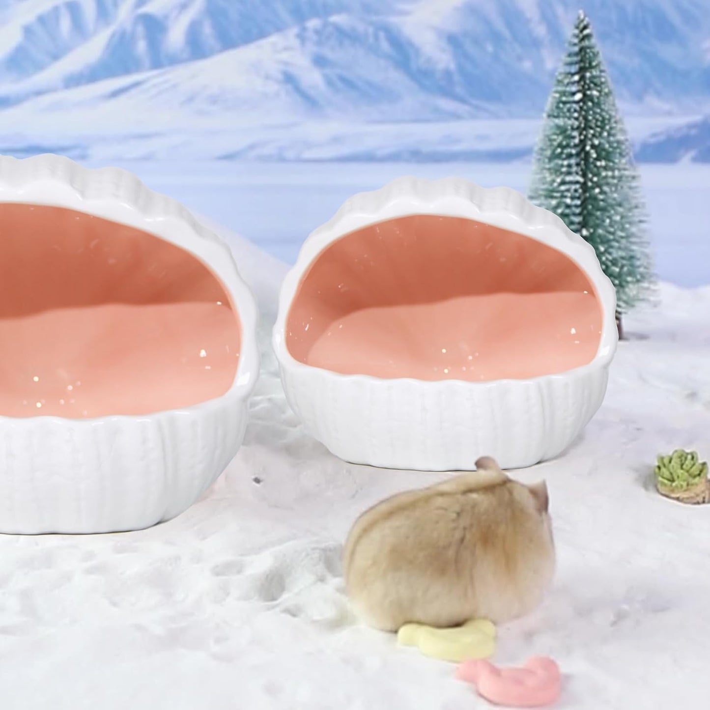 Ceramic Hamster Hideout Guinea Pigs House Guinea Pig Accessories Sand Bathes for Small Pets Hamster Accessories for Cages for Guinea Pigs Chinchillas Gerbils Hedgehogs (Pink)