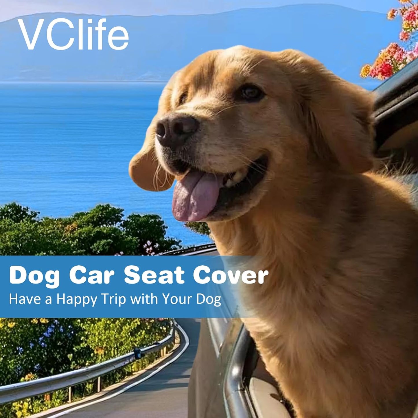 VClife Dog Bed Mat for Car Backseat Extender, Anti Slip Plaid Pet Bed Mat for Car Backseat Extender, Furry Dog Sofa Couch Cover, Washable Travel Dogs Bed for Cars, SUV, Small Truck, 59"×27.6"