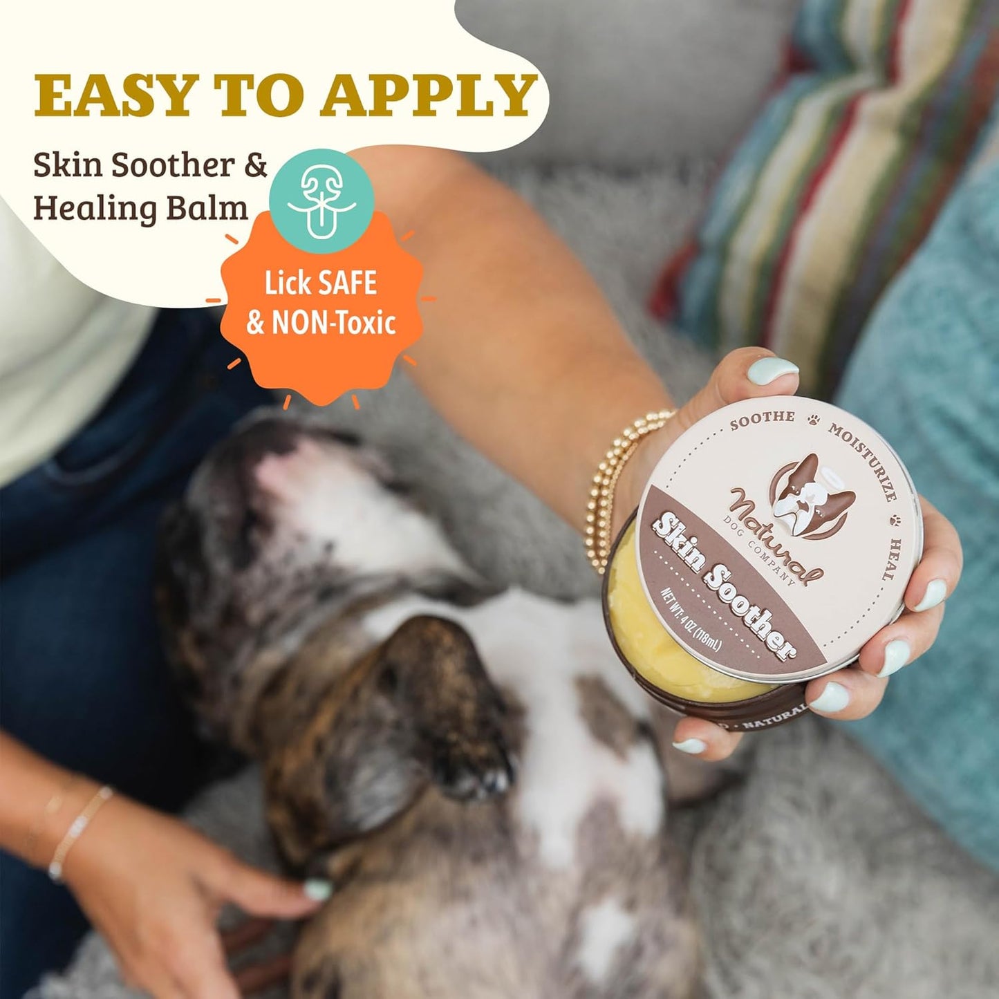 Natural Dog Company Skin Soother Balm for Skin Irritation, Allergy and Itch Relief for Dogs, Hot Spot Treatment, Dog Moisturizer for Dry Skin, Healing Ointment with Coconut Oil & Vitamin E (2 oz. Tin)