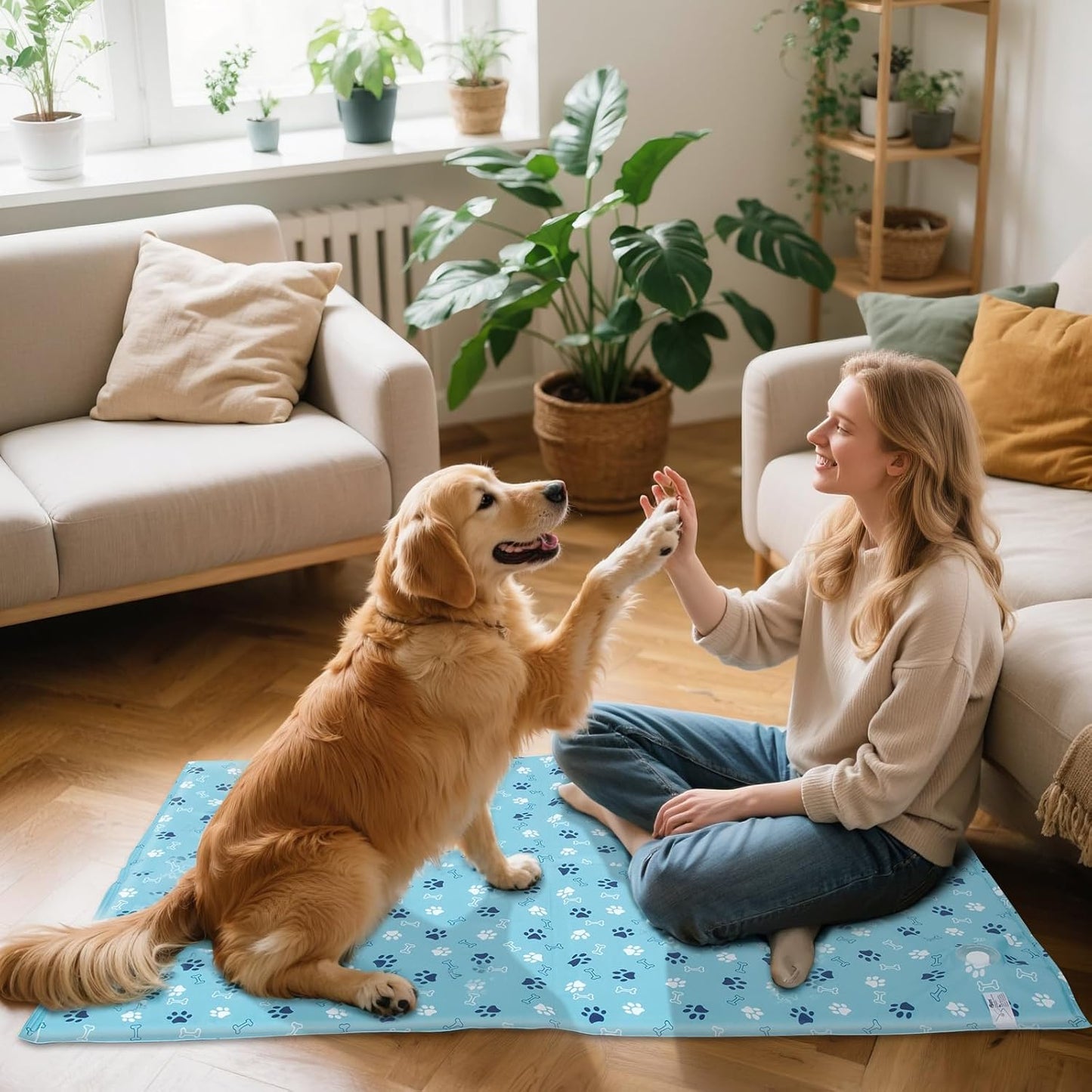 Ownpets Dog Cooling Mat, XX-Large 47 x 31 Inch Thick and Waterproof Cooling Pad for Summer, Water-Filled Pet Mat for Large Dogs, Leakproof Design for Crate, Bed, Sofa, Floor and Car Seat