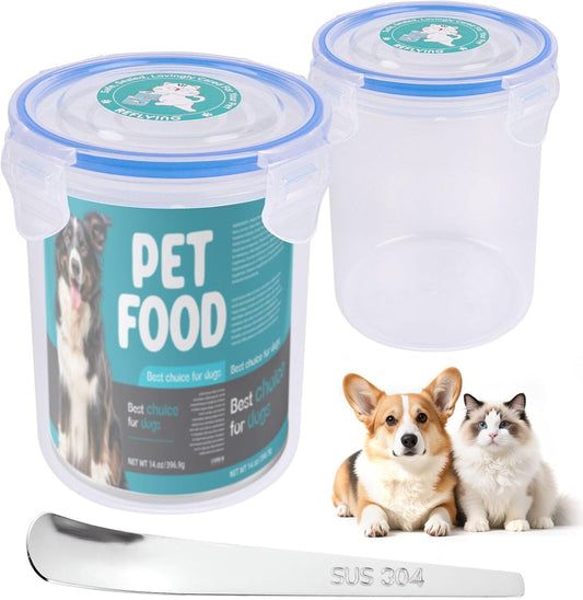 REFLYING Canned Cat Food Storage Lids,Reusable Airtight Can Cover Pet Food Sealer, Keeps Cat Food Storage Can Fresh, Cat Food Container Eliminates Odor, Easy To Use With SUS 304 Spoon