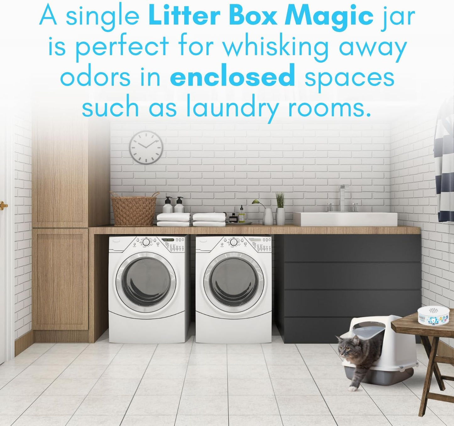 Cat Litter Deodorizer Jar (Fresh Scent, 16 Oz, Pack of 2) - Cat Litter Odor Absorber Gel In A Jar - Litter Box Pet Air Freshener - Litter Odor Eliminator to Freshen Air