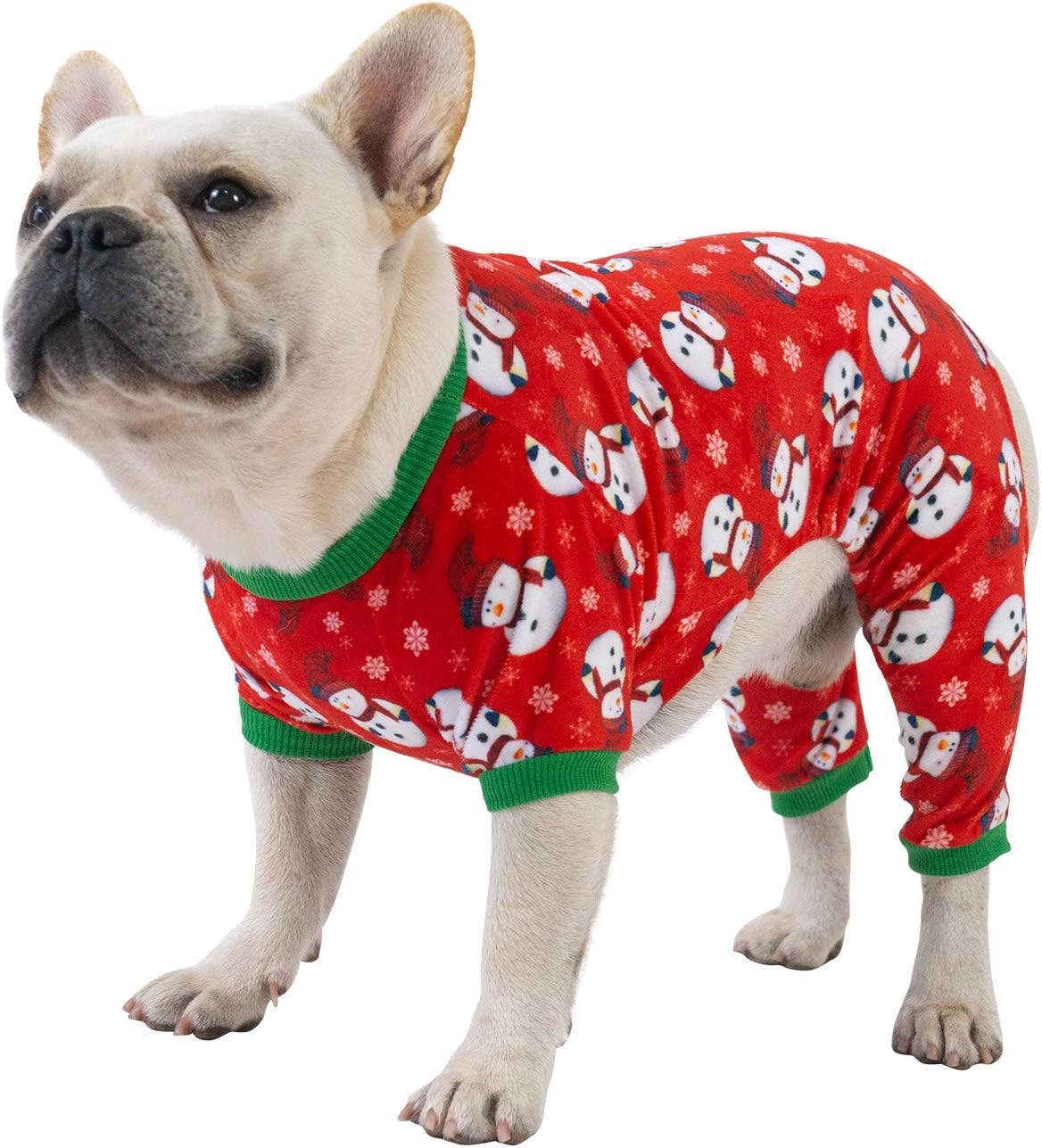 CuteBone Dog Christmas Pajamas Puppy Onesies Small Dogs Soft Pjs Coat Cat Apparel Comfy Pet Clothes Outfit Doggie Bodysuit P136S