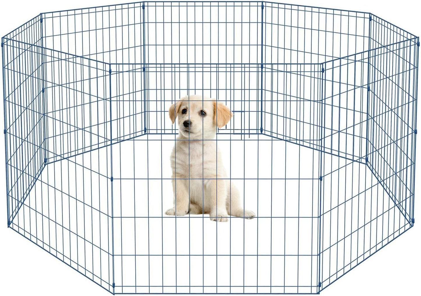 30 Tall Dog Blue Playpen Crate Fence Pet Kennel Play Pen Exercise Cage -8 Panel