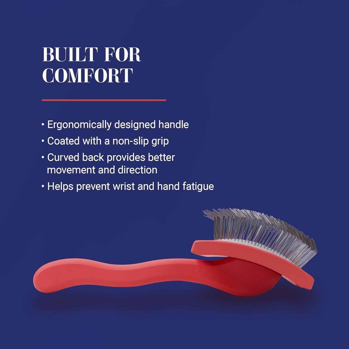 Chris Christensen Big G Dog Slicker Brush, Groom Like a Professional, Fluff Detangle Style, Saves Time Energy, Made in Germany, Coral, Medium