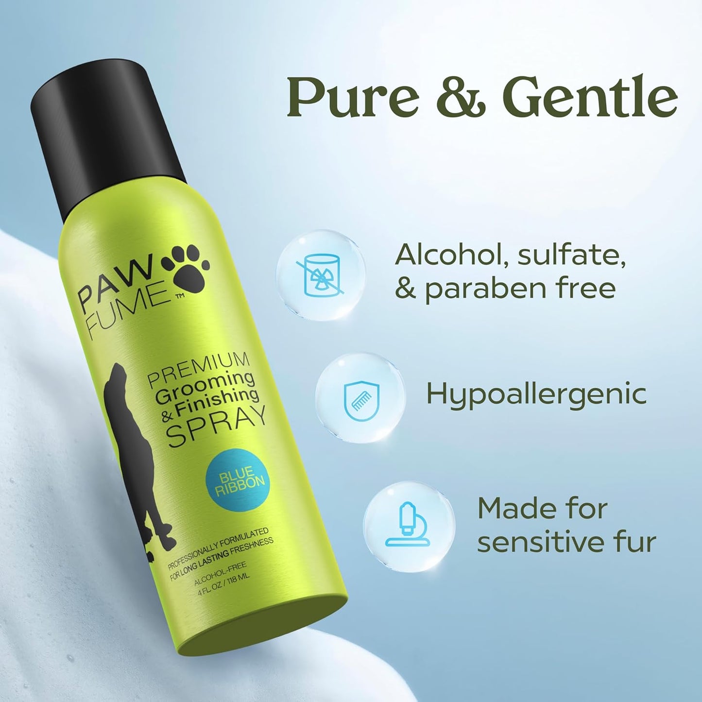 PAWFUME Dog Perfume Spray for Grooming, Blue Ribbon, 2-Pack – Keep Your Pup Fresh All Day – Probiotic, Alcohol-Free, Detangling & Moisturizing – Salon-Quality Dog Spray Deodorizer Perfume