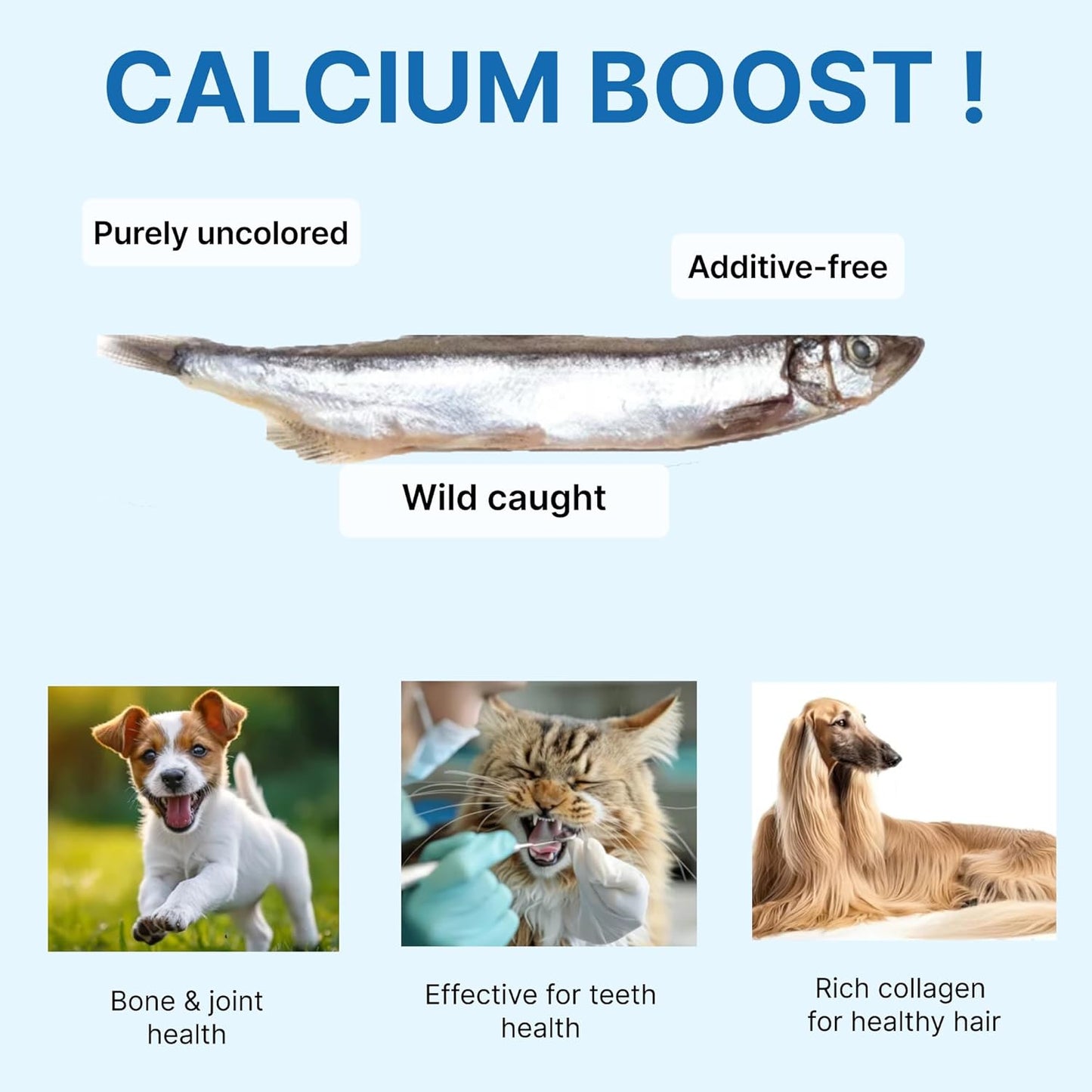 Puppyluv Treat - Freeze Dried Capelin Dog & Cat Treats, Rich Fish Oil with Omega 3 Fatty Acides to Support Skin and Coat, Whole Fish, Grain Free, 2.3oz