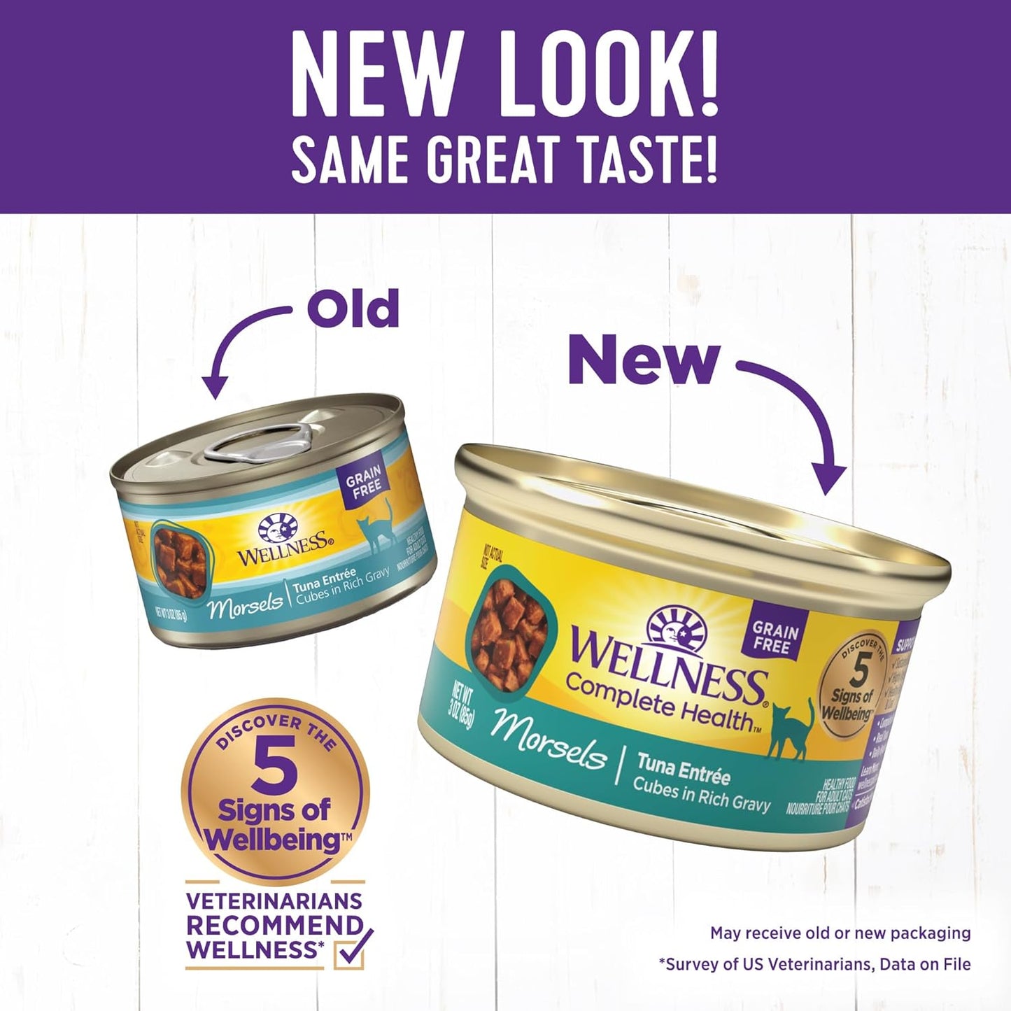 Wellness Complete Health Cubed Adult Wet Cat Food, Natural, Protein-Rich, Grain Free, 3 Ounce, 24 Pack, (Tuna Entrée)