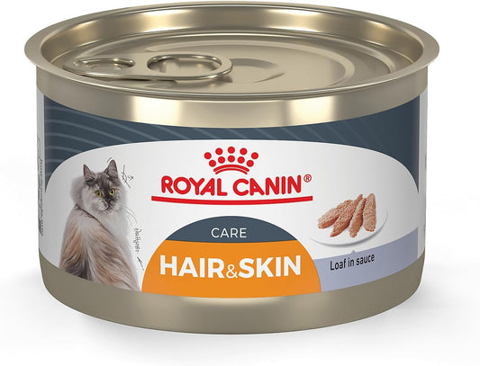 Royal Canin Feline Care Nutrition Hair & Skin Care Loaf in Sauce Canned Cat Food, 5.1 oz can (24-count)