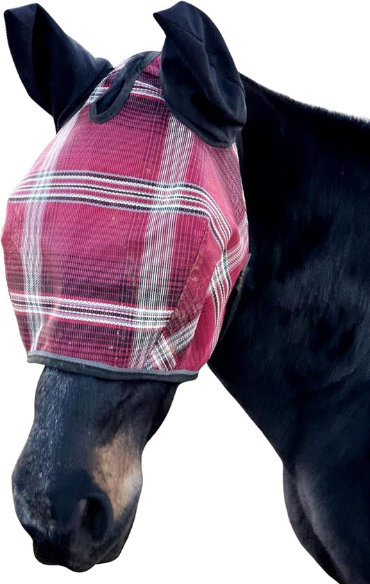 Kensington Signature Fly Mask w/Web Trim Soft Mesh Ears & Forelock Opening Size: M-Small Horse Color: 165 - Merlot