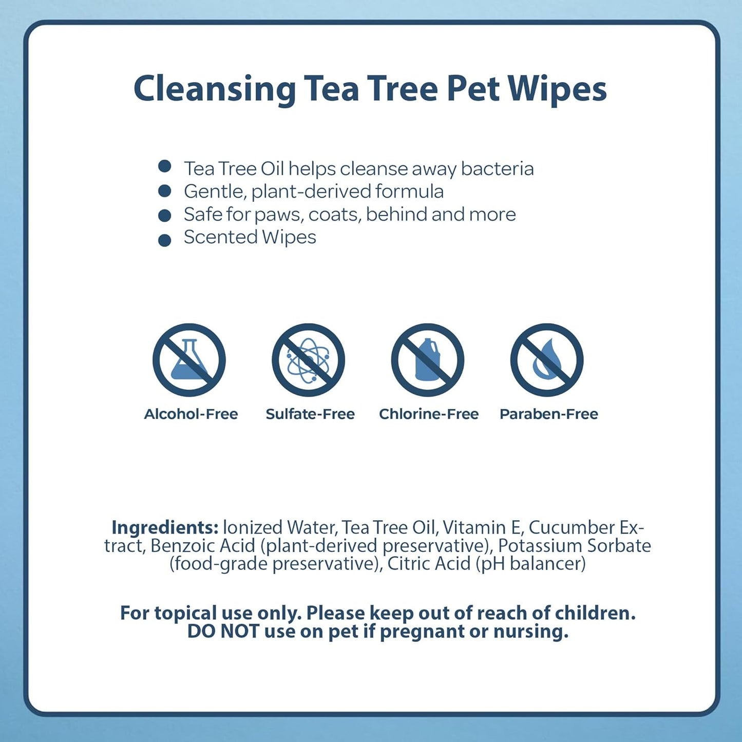 Best Pet Supplies Pet Grooming Wipes for Dogs & Cats,Deodorizer for Coats & Dry, Itchy, or Sensitive Skin, Clean Ears, Paws, Body, & Butt - Cleansing, Tea Tree, 400 Count