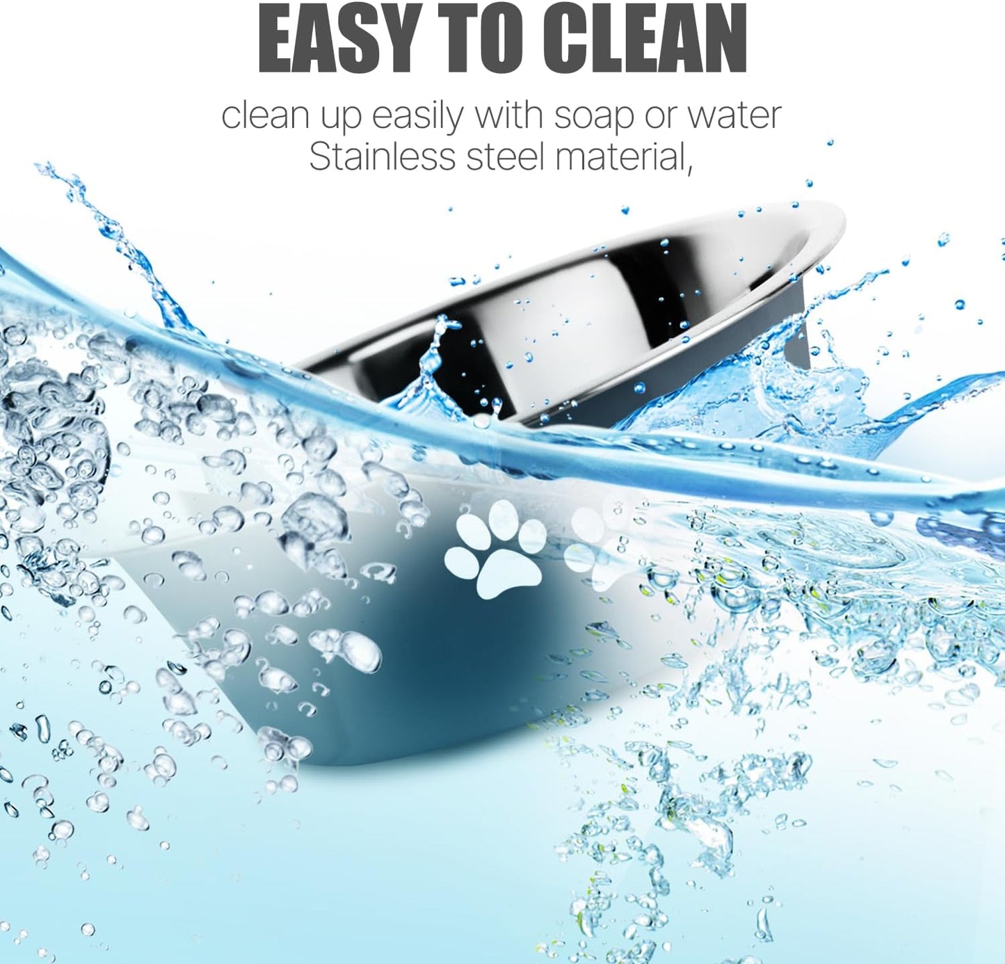 Stainless Steel Dog Bowls, Nonslip Rubber Bottom No Spill Proof Skid Metal Insulated Dog Bowls for Large Medium Small Breed Dogs (Grey, 3.6 Cups/29 OZ)