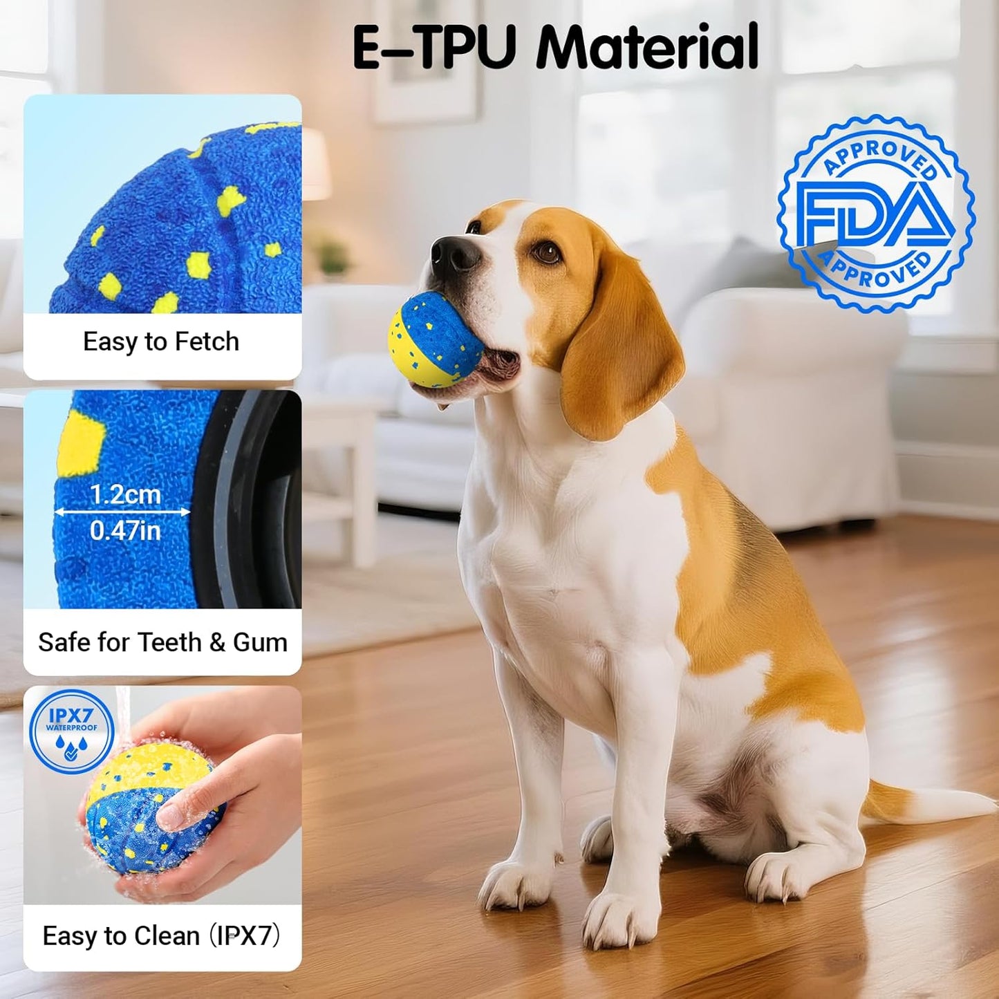 Dog Ball Smart Interactive Dog Toy with Remote Control,Automatic Moving,Bouncing and Rotating 3 Modes,E-TPU Material Aggressive Chewers,IPX7 Waterproof,Rolling Ball for Large Medium Dogs