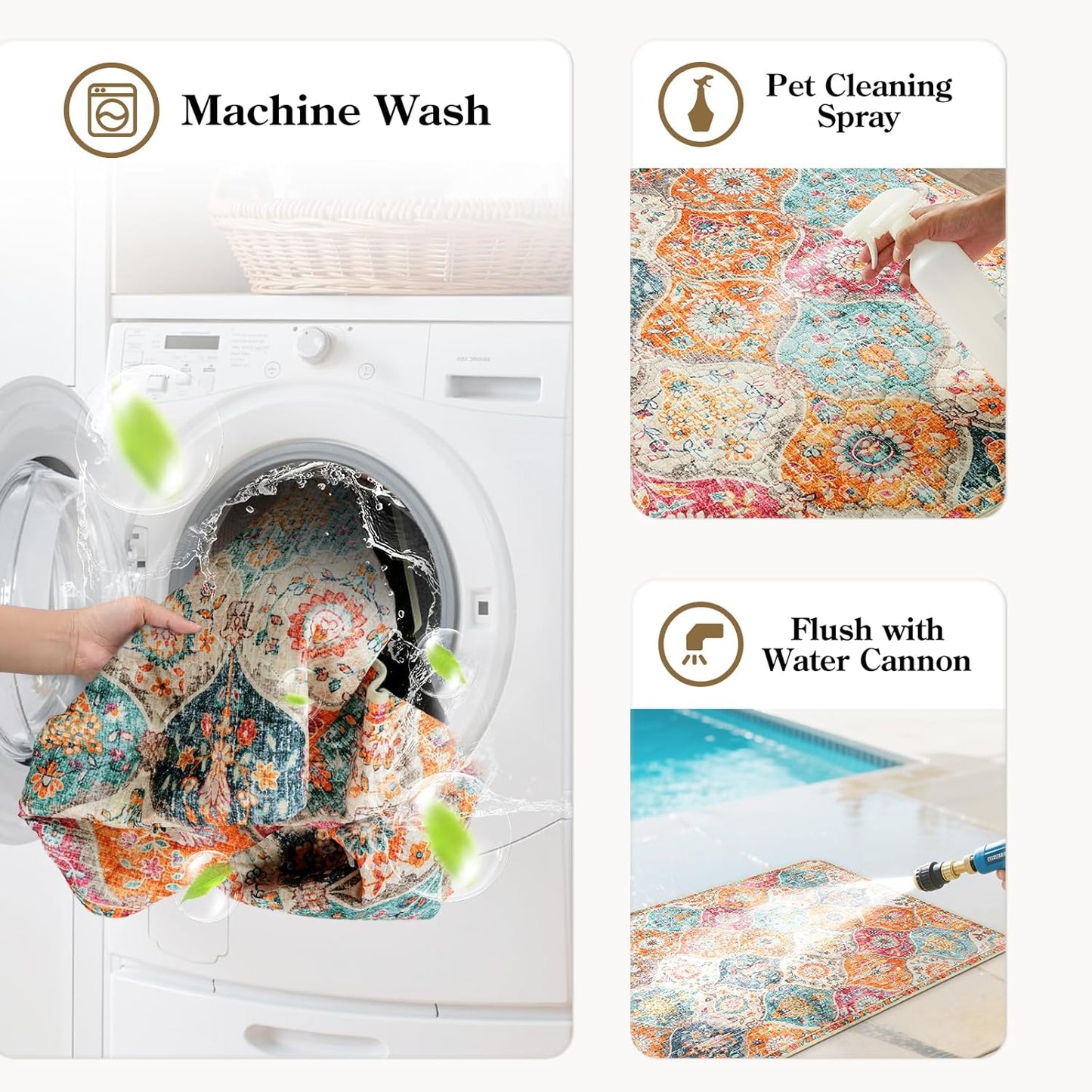 HAOCOO Washable Pee Pads for Dogs, (2 Pack) 3Ft x 3Ft Reusable Puppy Training Pads Super Absorbent Waterproof Whelping Pads,Orange Non-Slip Leakproof Potty Pads for Pet Housebreaking