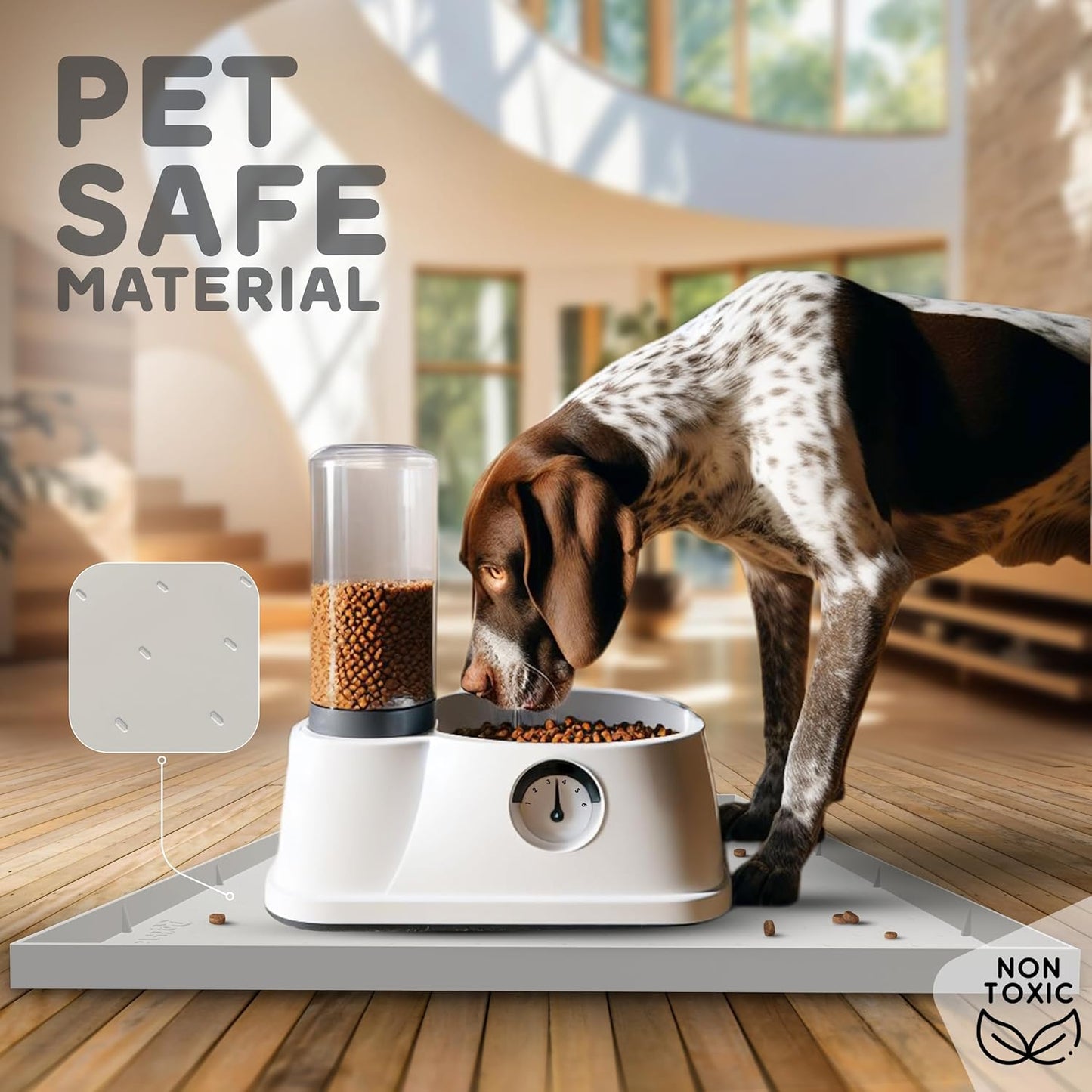 32x24x1” XL Dog Food Mat - All Purpose Under Sink Liner, Washer and Dryer Covers for The Top, Silicone Griddle Mat for Blackstone - Raised Edges Dog Mat for Food and Water Prevent Spill, Waterproof