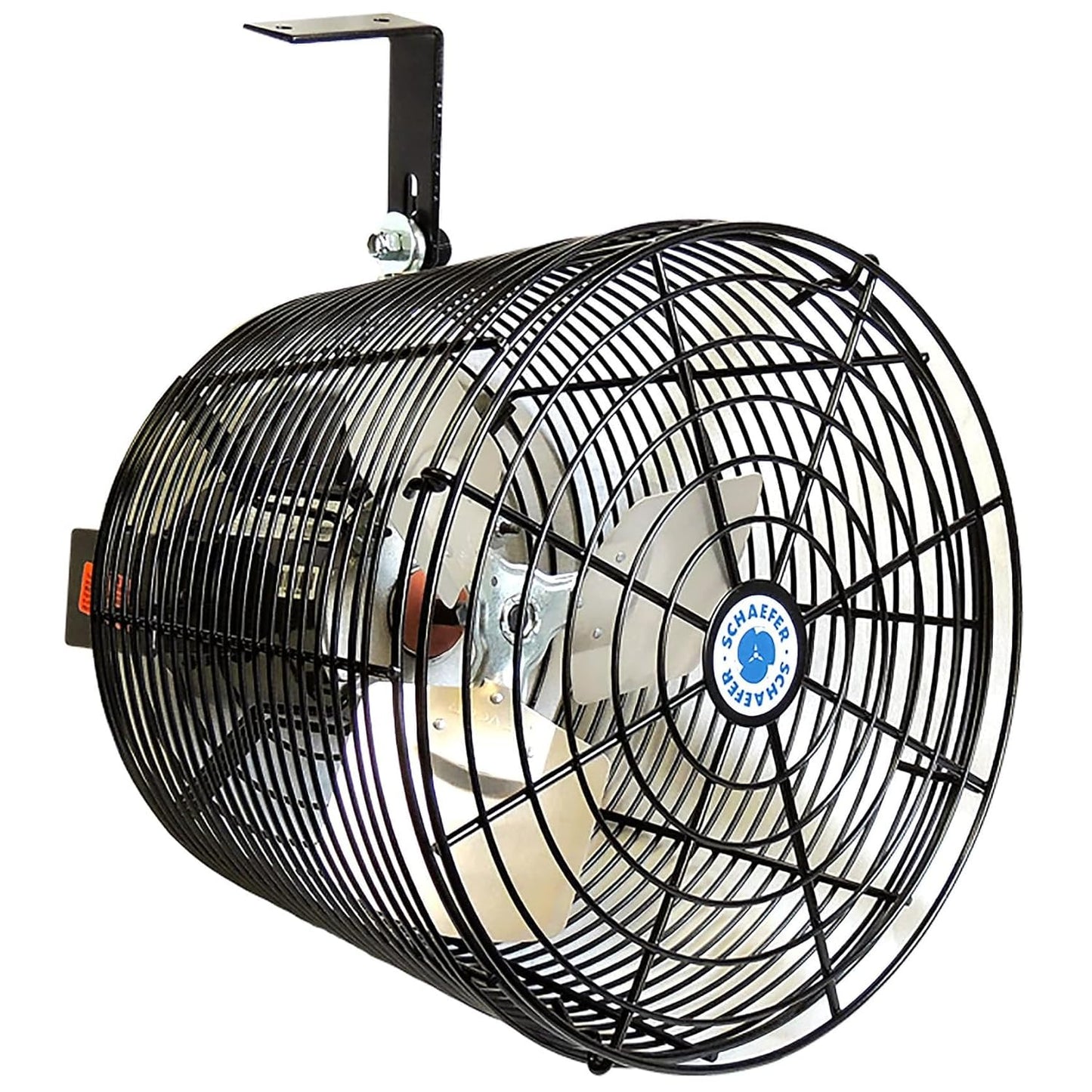 Schaefer VK12-B VersaKool Air Circulator Ceiling Wall Mount Greenhouse Fan & Aluminum Blade, 1470 CFM, 1/10 hp, Energy-Efficient Commercial Fan for Patio, Garage, Industrial & Workshop (Black)