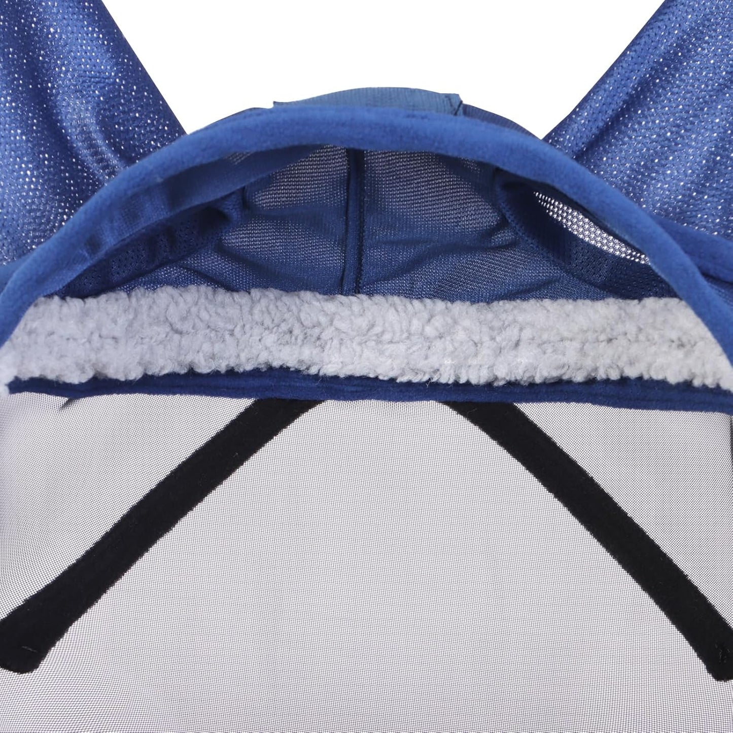 Harrison Howard CareMaster Pro Luminous Horse Fly Mask Large Eye Space Standard with Ears UV Protection for Horse Navy S Pony