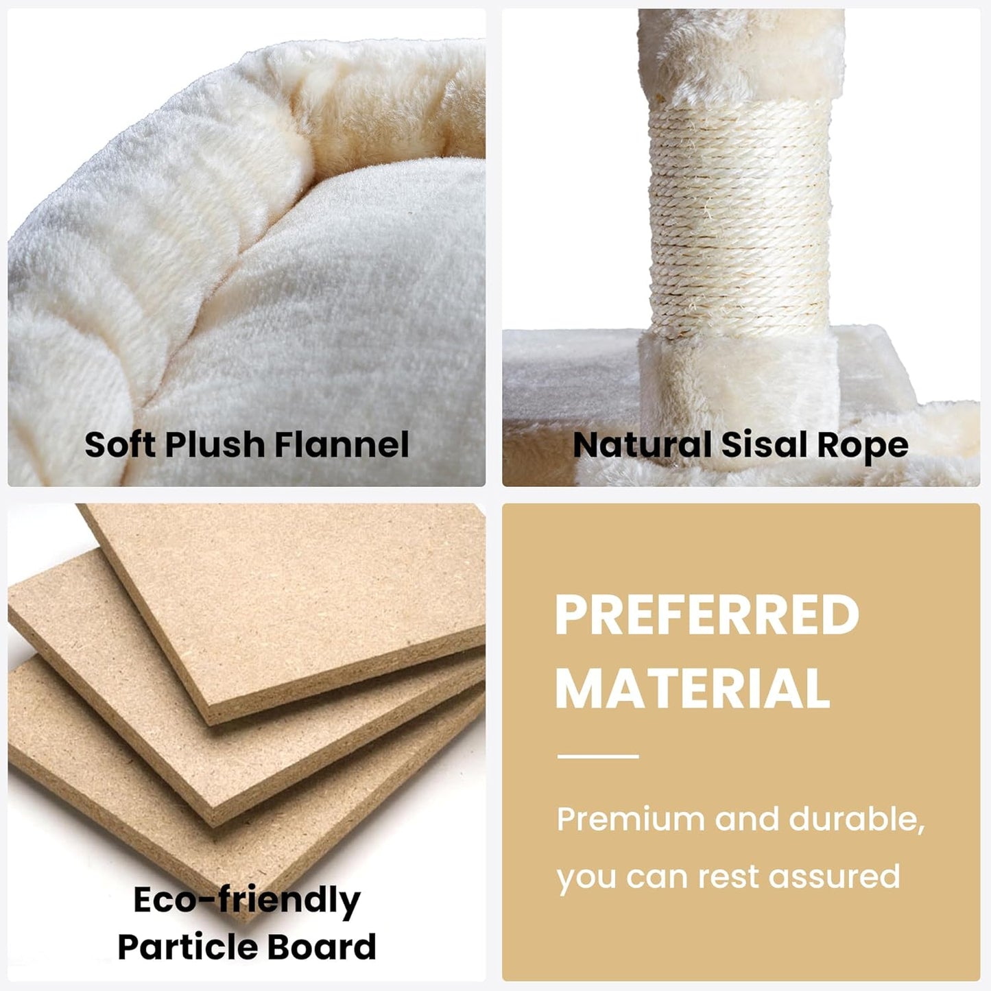 SHA CERLIN 68 Inches Multi-Level Large Cat Tree for Large Kitties/Big Cat Tower with Condo/Cozy Plush ‌Pussycat Perches/Sisal Scratching Posts and Hammocks/Activity Center/Beige