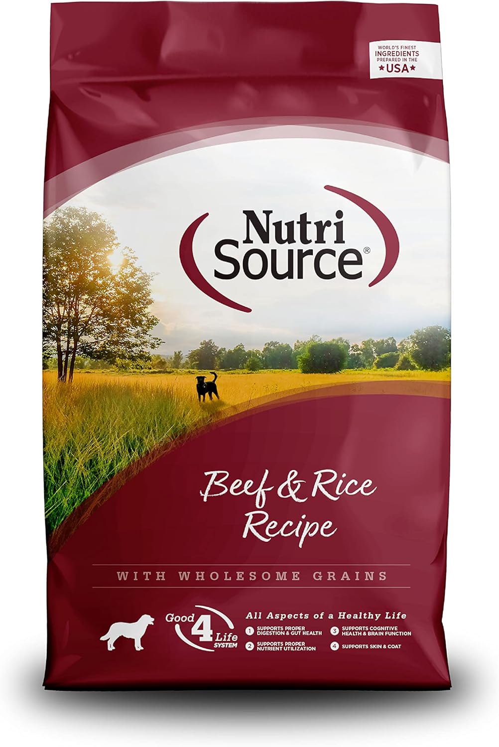 NutriSource Dog Food, Made with Beef and Brown Rice, Wholesome Grains, 5LB, Dry Dog Food