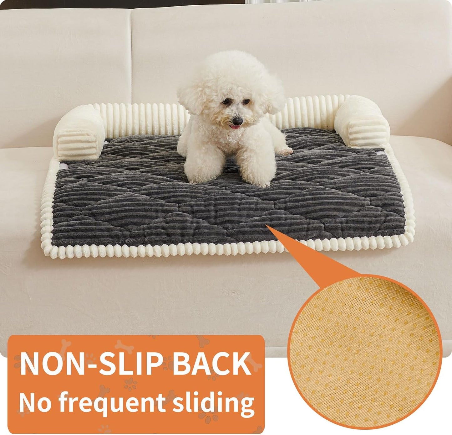 HAOMAIJIA Dog Couch Bed for Large Dogs, Non Slip Pet Couch Covers for Sofa Thick Soft Washable Dog Couch Cover Protector All Seasons Universal Dogs and Cats Bed Mat (Grey, X-Large)