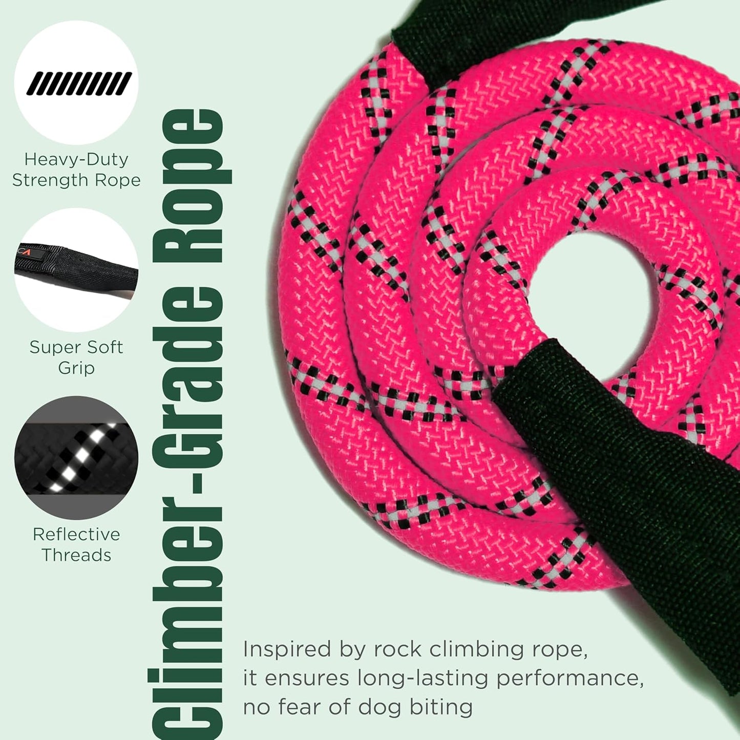 Dog Seat Belt for Car | Universal Dog Car Seatbelt | Durable Reflective Rope with Clip Hook Latch, Buckle and Carabiner- Safe and Secure Pet Safety Restraint (Pink)