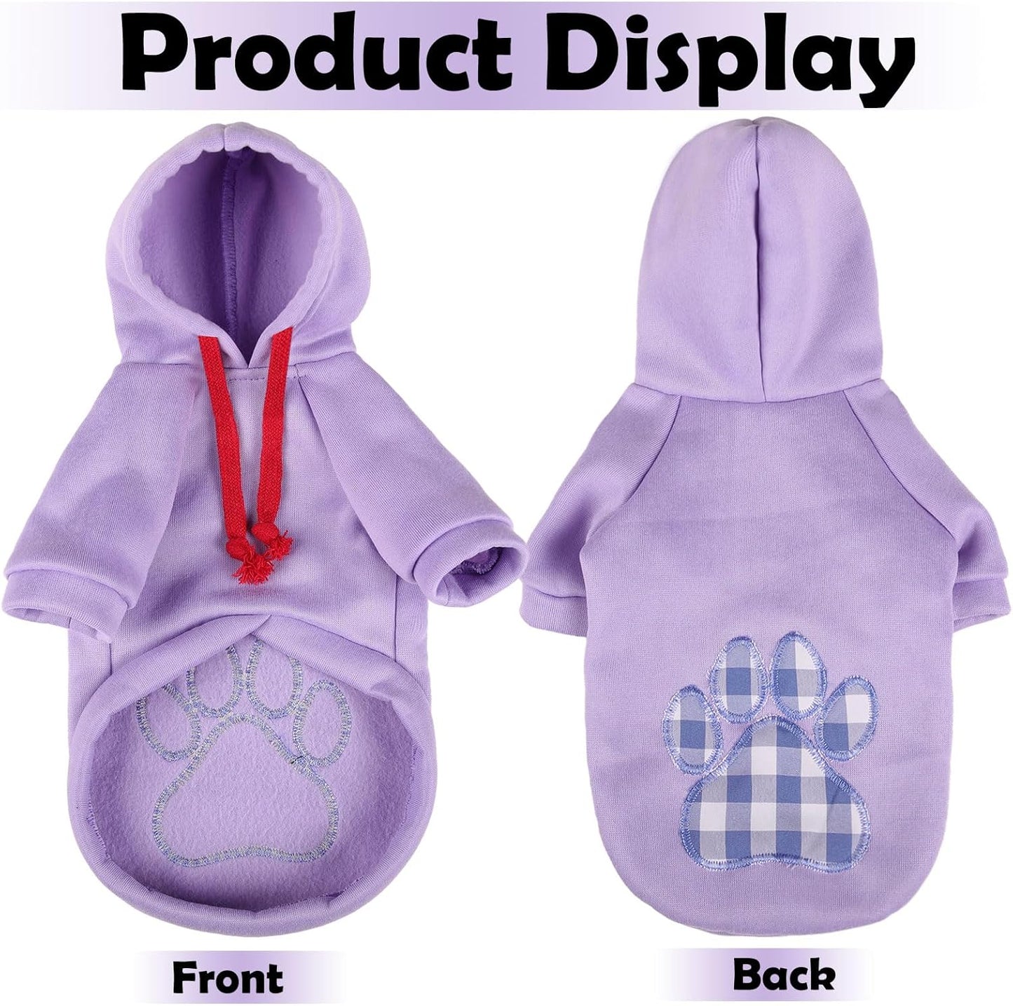 SAWMONG Dog Hoodie,Flannel Pet Hooded Sweater with Hat Puppy Pullover Sweater Shirt,Dog (Purple,3XL)