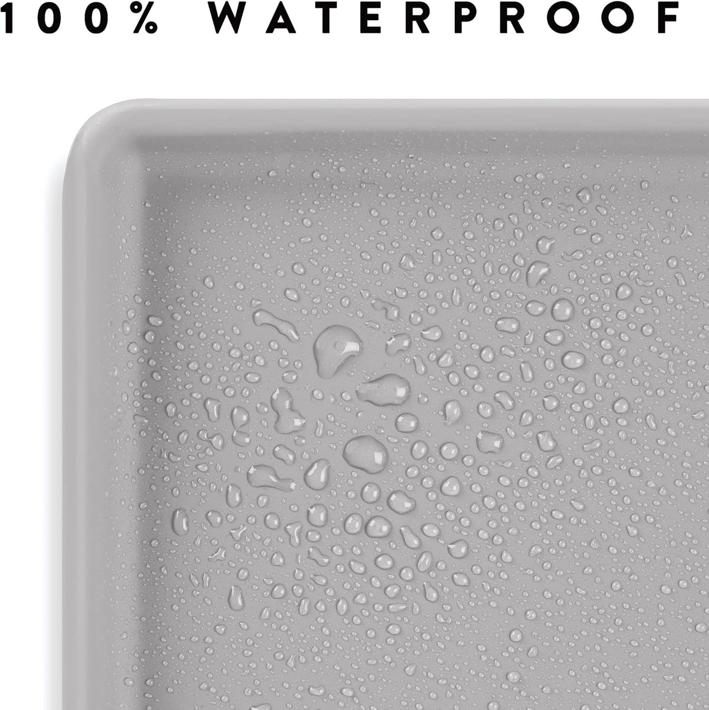 CatGuru Cat Food Mat, Small & Large Pet Feedingd Mat, 100% Waterproof Cat Mats for Food and Water, Silicone Mats for Pet Bowls, Non-Slip Placemat for Water Bowl or Fountain (Large, Silver)