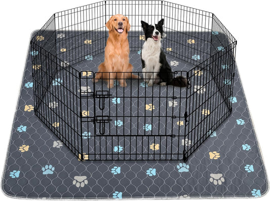 Aitmexcn Washable Puppy Dog Pee Pad, 100% Waterproof Whelping Training Mat for Puppy/Senior Dog, Fast Drying Reusable Puppy Pads for Indoor, Outdoor and Car Travel- 72'' x 72''- 2PCS