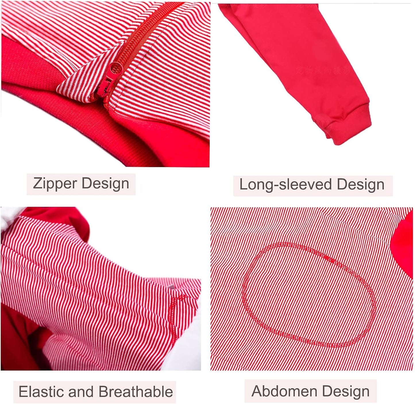 Yeapeeto Dog Onesie Surgery Recovery Suit for Large Medium Bodysuit Dogs Pajamas PJS Full Body for Shedding, Prevent Licking, Wound Protection, Cone Alternative (4X-Large (Pack of 1), Red)