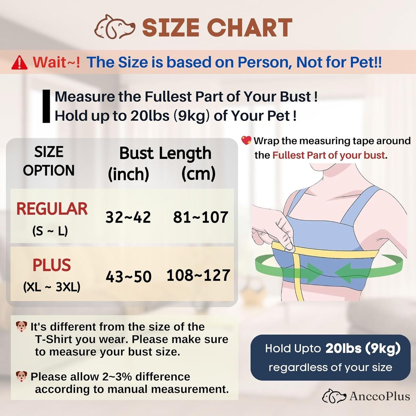 Dog Carrier for Small Dogs, Front Facing Dog Carrier Sling, Hands Free Cat Sling, Size Adjustable, Reducing Back Pain, Soft Cotton, Premium Dog Sling Carrier (Plus, Heather Gray)