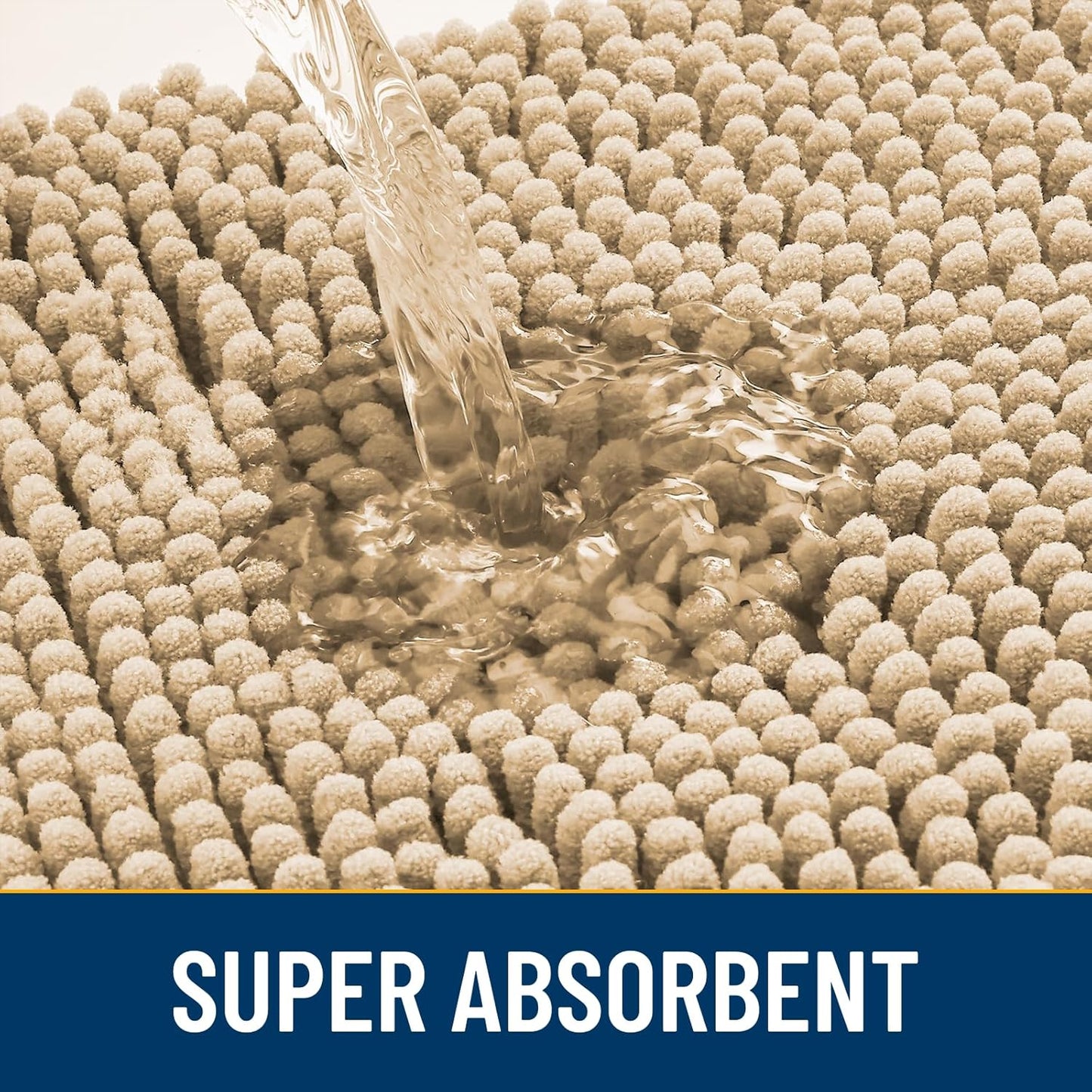 Smiry Dog Door Mat for Muddy Paws 47x24, Absorbs Moisture and Dirt Doormat, Non-Slip Washable Quick Dry Chenille Front Door Mat Indoor Entrance, Entryway Carpet for Inside Floor, Beige