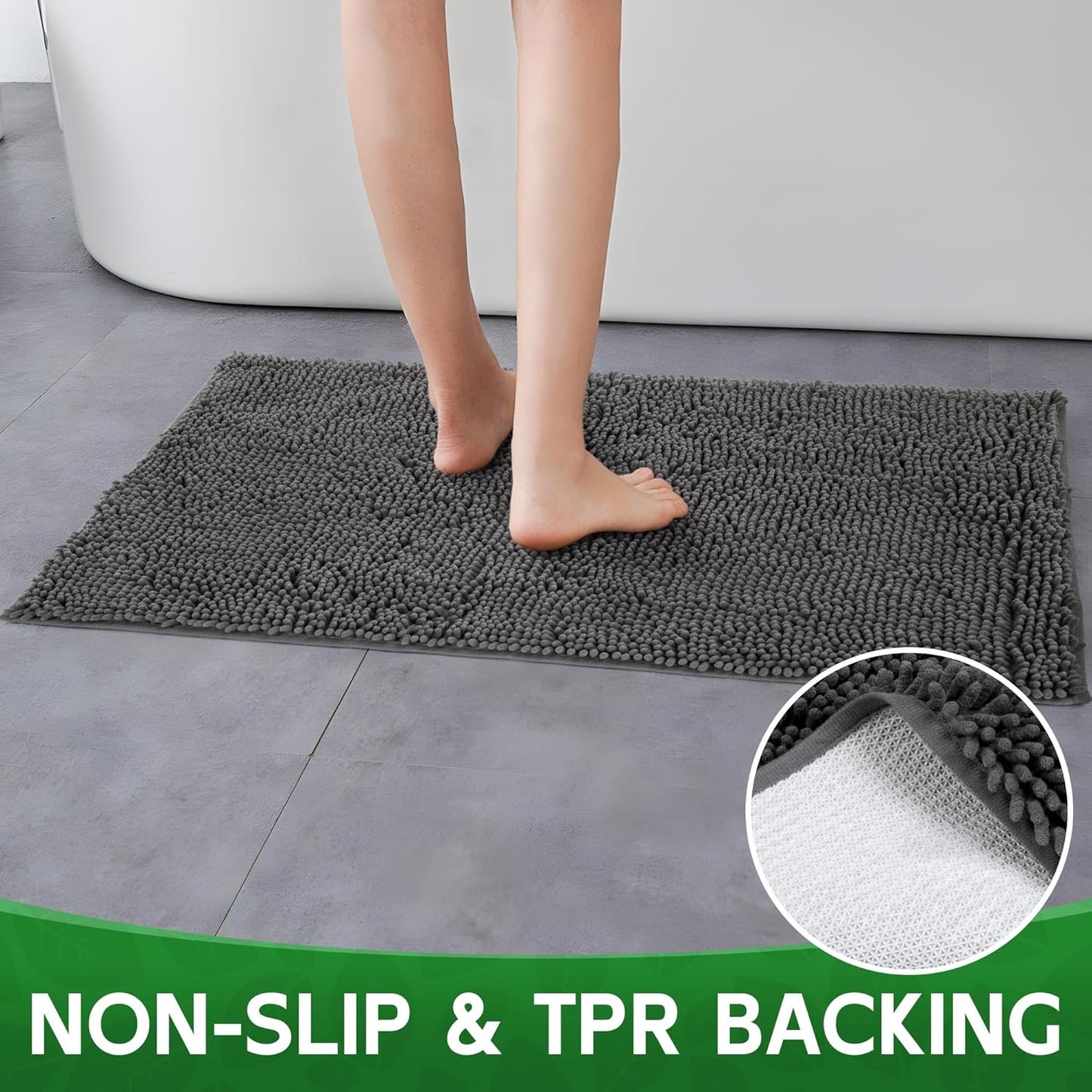 Dog Door Mat Indoor Entrance, 60" x 24" Absorbent & Quick-Drying Mud Rugs, Non-Slip Door Rugs for Entryway Indoor Washable, Soft Chenille Dog Mat for Muddy Paws