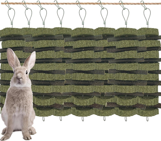 Rabbit Chew Toys for Teeth Grinding Bunny Treats 100% Natural Wood Timothy Grass Treats for Guinea Pigs Chinchillas Hamsters 8pcs