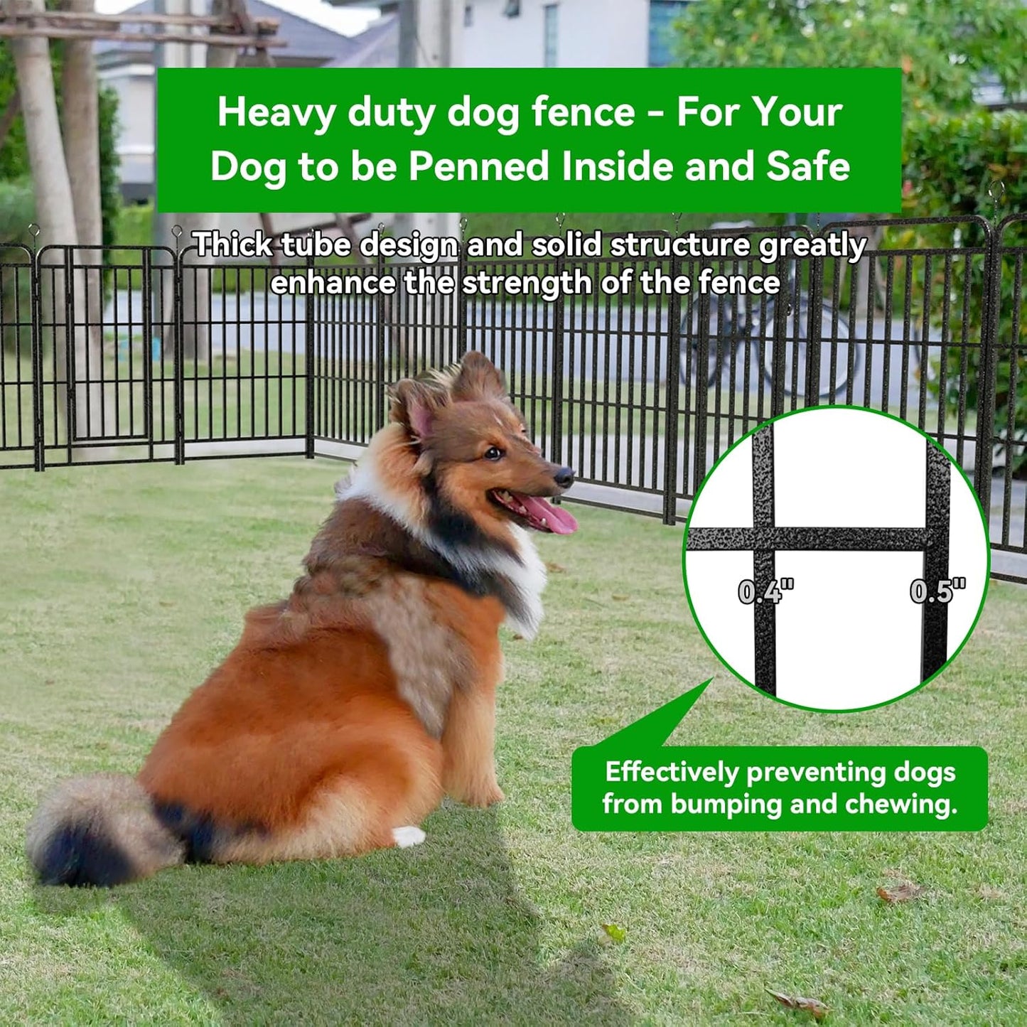 Dog Playpen Outdoor 24 Panels Heavy Duty Dog Fence 40" Height with Thick Pipe Anti-Rust with Doors Portable for RV Camping Yard, Total 54FT, 227 Sq.ft, Snowy Black