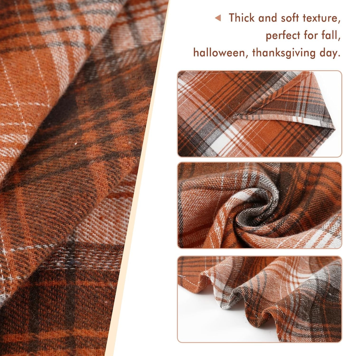 E-Clover Fall Dog Bandana & Matching Scrunchie-Christmas Dog Bandana Triangle Plaid Pet Scarf Bib for Medium Large Dogs Girl Boy Owner Gift