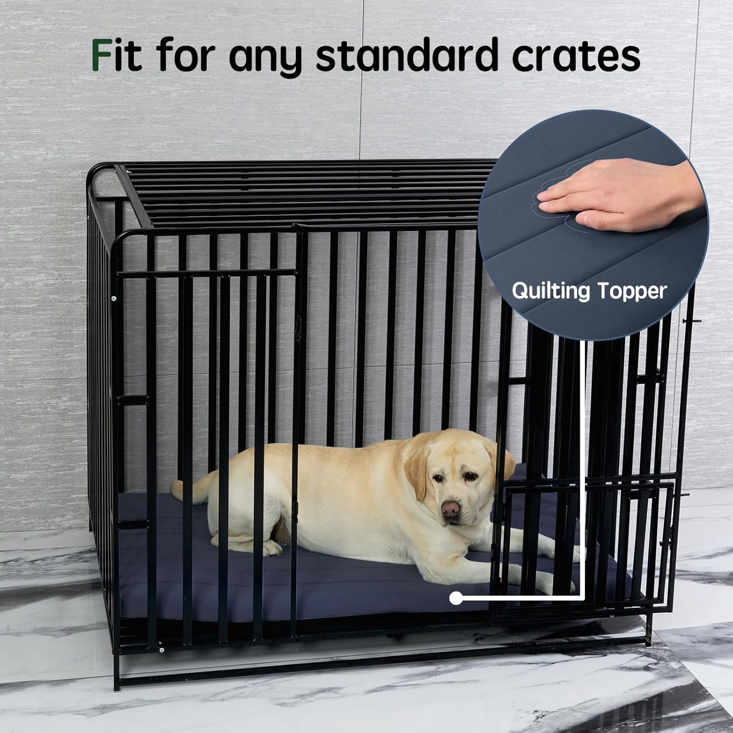 BALANCE Dog Crate Bed, Orthopedic Dog Bed Pad with Waterproof Liner, Washable Crate Foam Pet Mat for Large, Medium, Puppy Dogs Breeds, Periscope, 30"x19"x1.6"