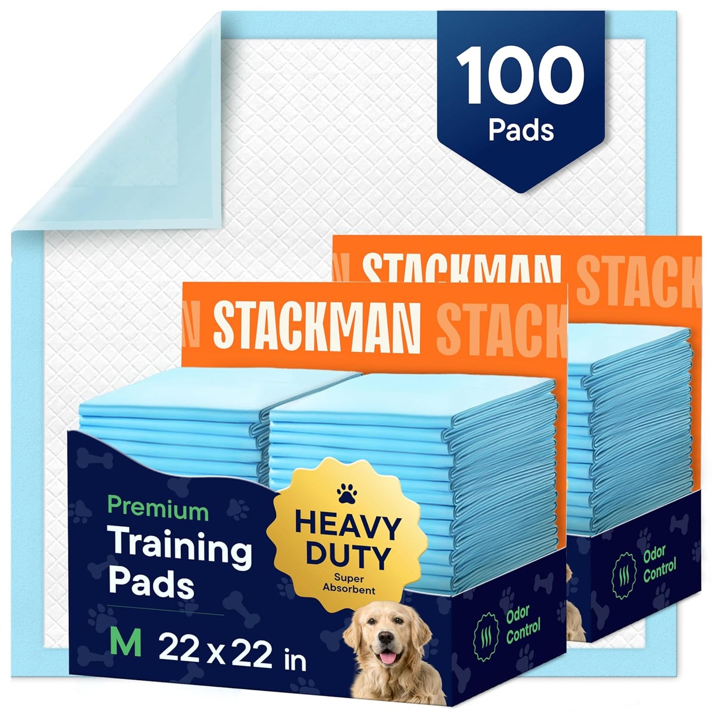 Puppy Pads Pet Pee Pads for Dogs & Puppy Training - 100 Count - Potty Pads for Dogs 22" x 22" Leak-Proof Dog Pee Pads - Quick-Dry Surface - Heavy Duty Absorbent Disposable Dog Wee Pad Bulk Pack
