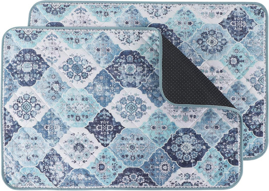 IEUUMLER Washable Pee Pads for Dogs, 2 Pack Reusable Non-Slip Grip, Super Absorbent Waterproof Puppy Pads for Potty Training, Playpen, Crate, Whelping Box EU011 (Blue, 36" x 48")