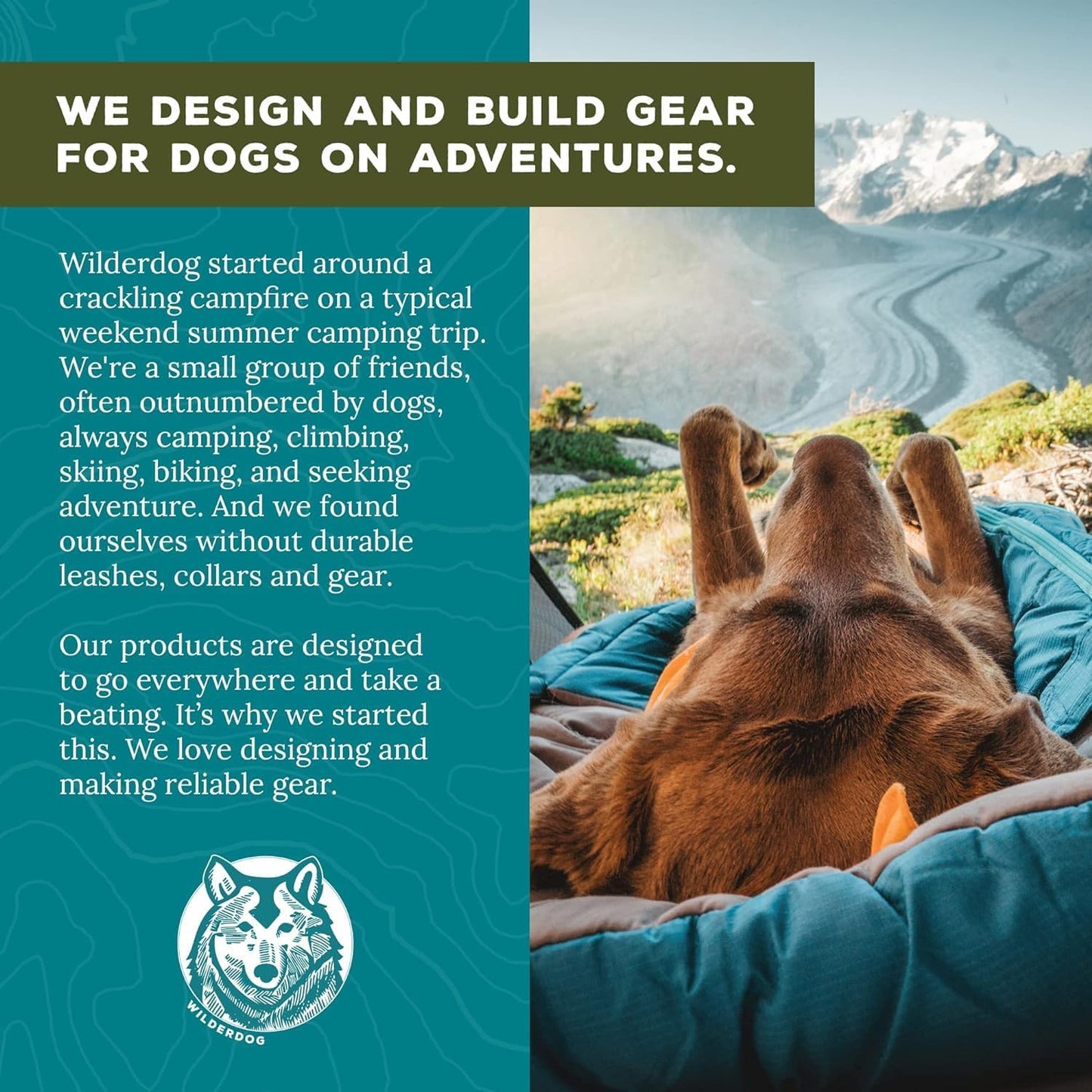 Wilderdog Dog Bandana with Lightweight Quick Drying Poly-Blend Mesh Material in Mustard