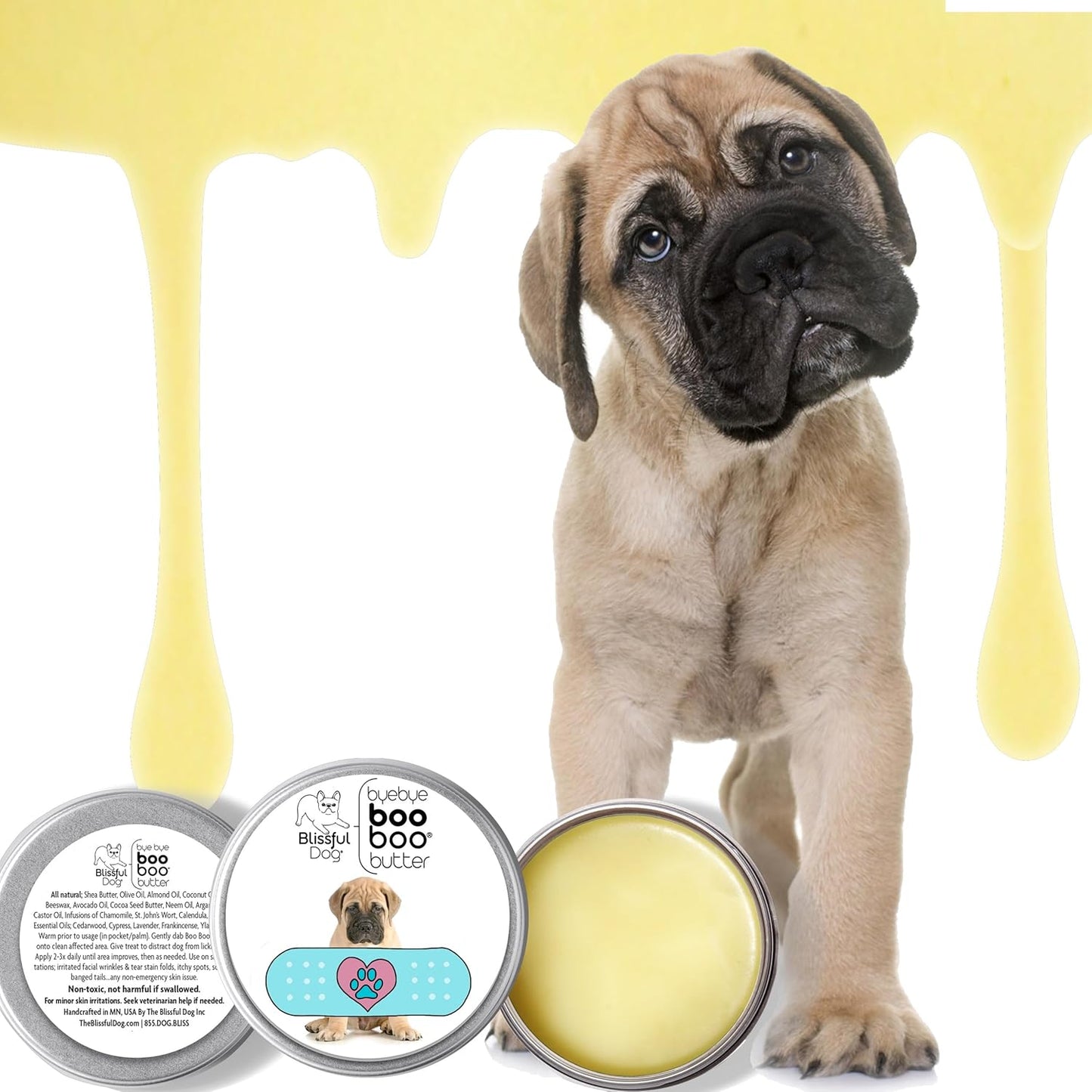 The Blissful Dog 8 oz TIN Bullmastiff Booboo Butter