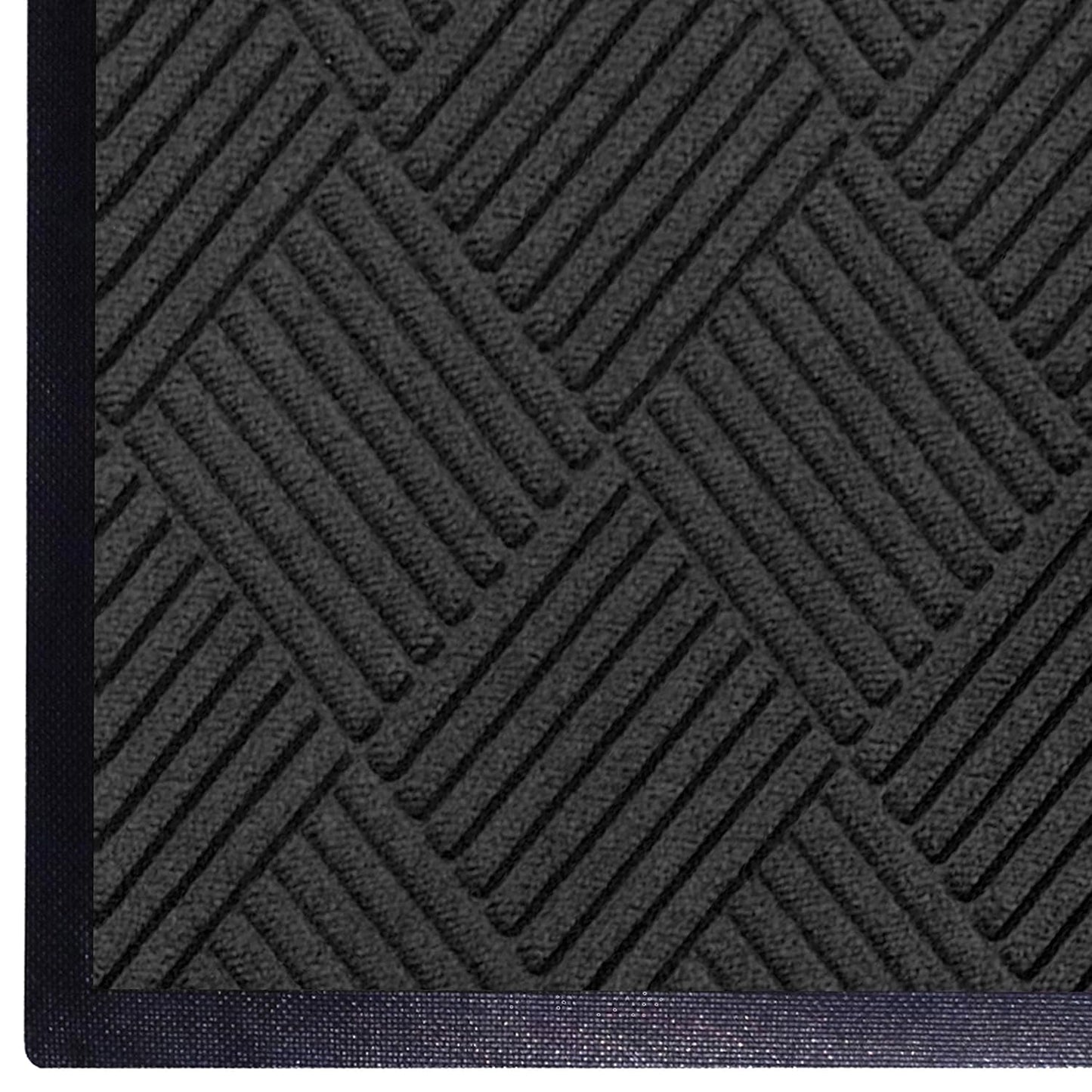 M+A Matting WaterHog Diamond | Commercial-Grade Entrance Mat with Rubber Border – Indoor/Outdoor, Quick Drying, Stain Resistant Door Mat (Charcoal, 6' x 8')