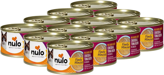 Nulo Finely Minced Chicken & Tuna Wet Canned Cat Food, 2.8 Ounce (Pack of 12)