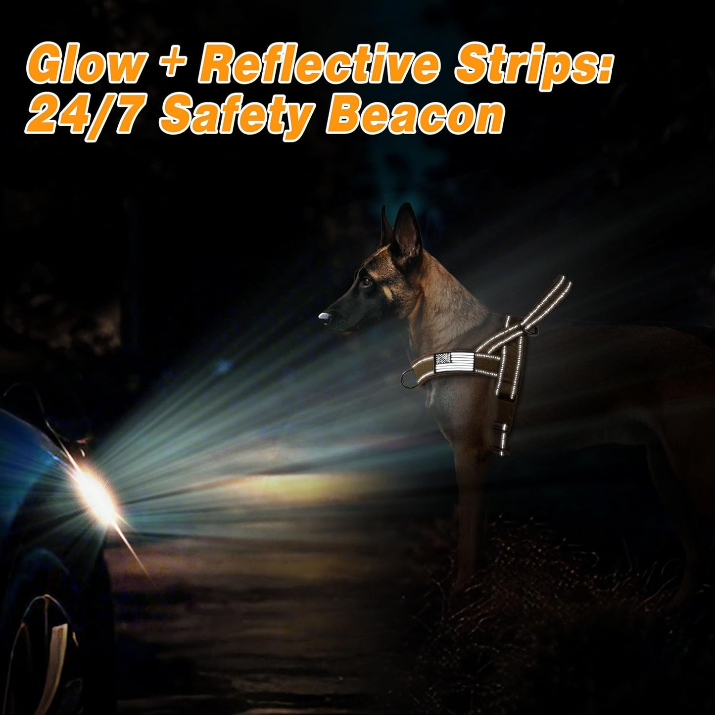 Forestpaw No Pull Dog Harness - Soft Flannel Padded Tactical Dog Vest Harness with Quick Release Buckle, Adjustable Reflective Pet Harness for Large Dogs Walking Training,Brown XL