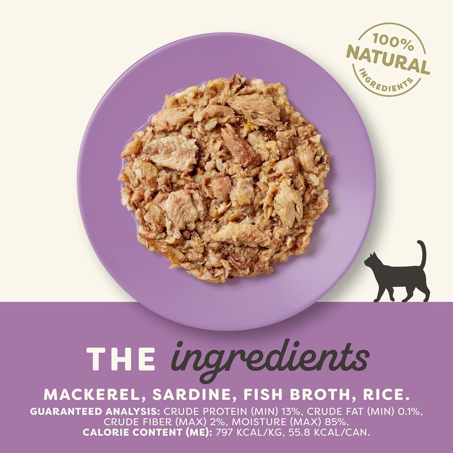 Applaws Natural Wet Cat Food in Broth, Limited Ingredient Canned Wet Cat Food, No Additives, Made with Natural Ingredients, Mackerel & Sardine in Broth (24 x 2.47oz Cans)