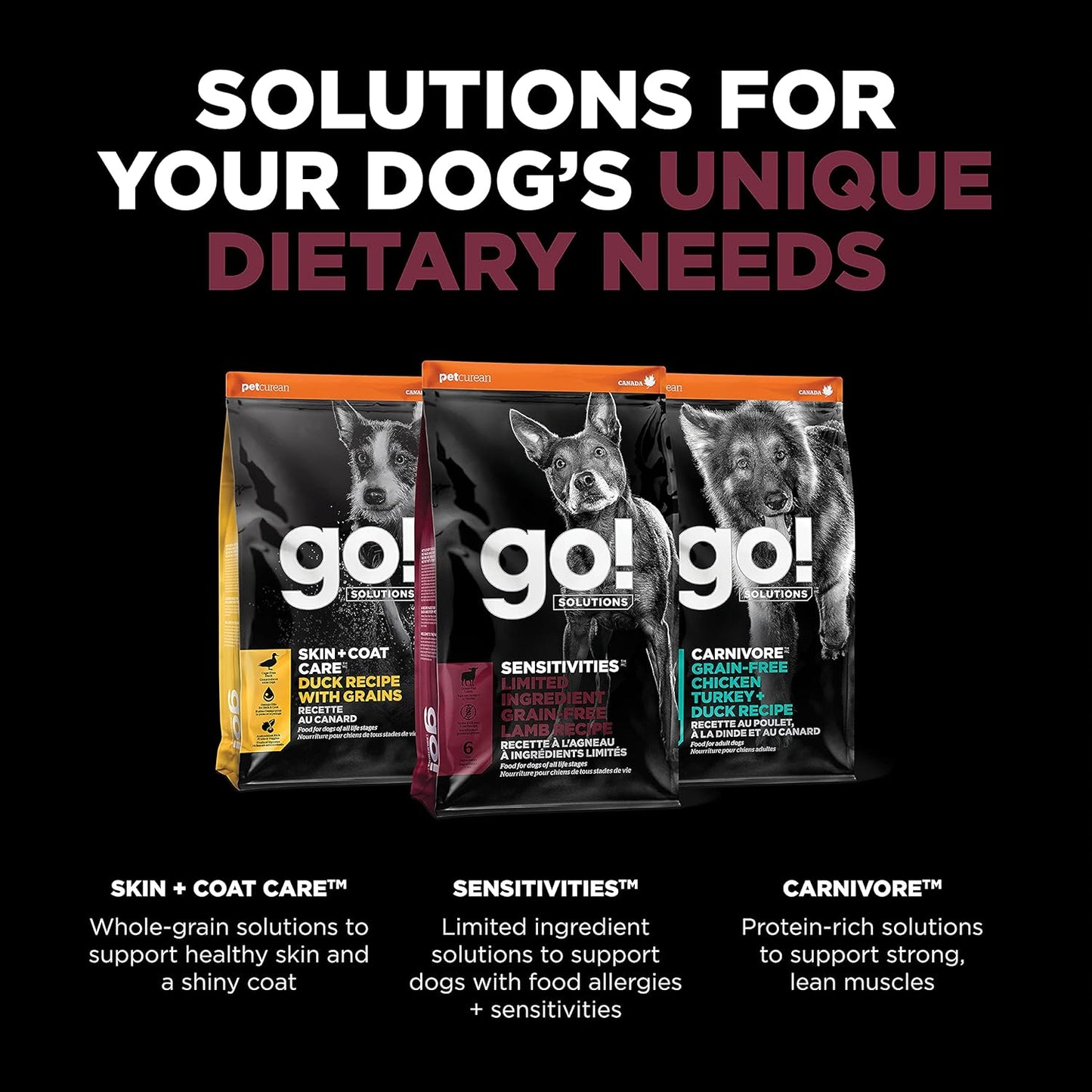 Go! Solutions Sensitivities Limited Ingredients, Grain-Free Dry Dog Food, Lamb Recipe for Sensitive Stomach, 12 lb Bag