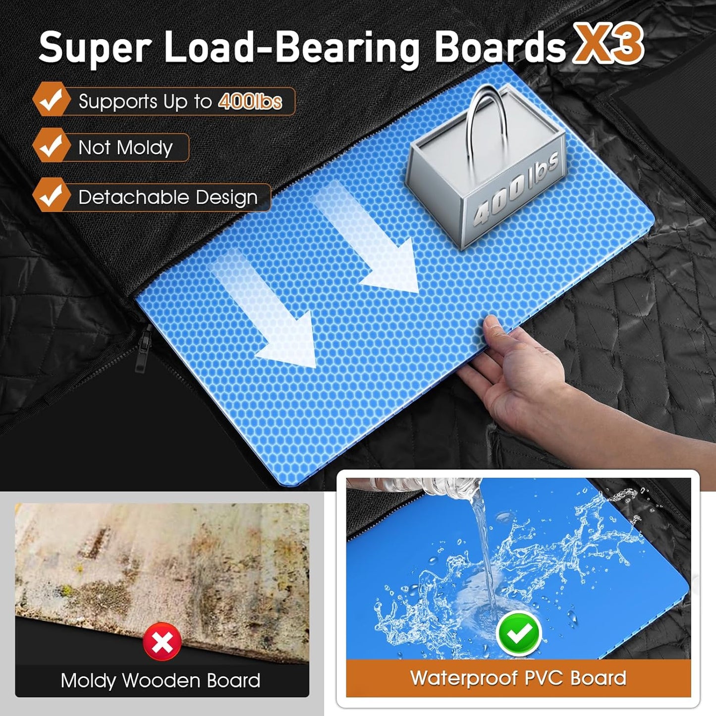 Dog Cover for Car Backseat with Crossbar Design, Hard Bottom Car Seat Cover for Dogs with Back seat Extender, Waterproof Dog Hammock for Full-Size SUV, and Truck